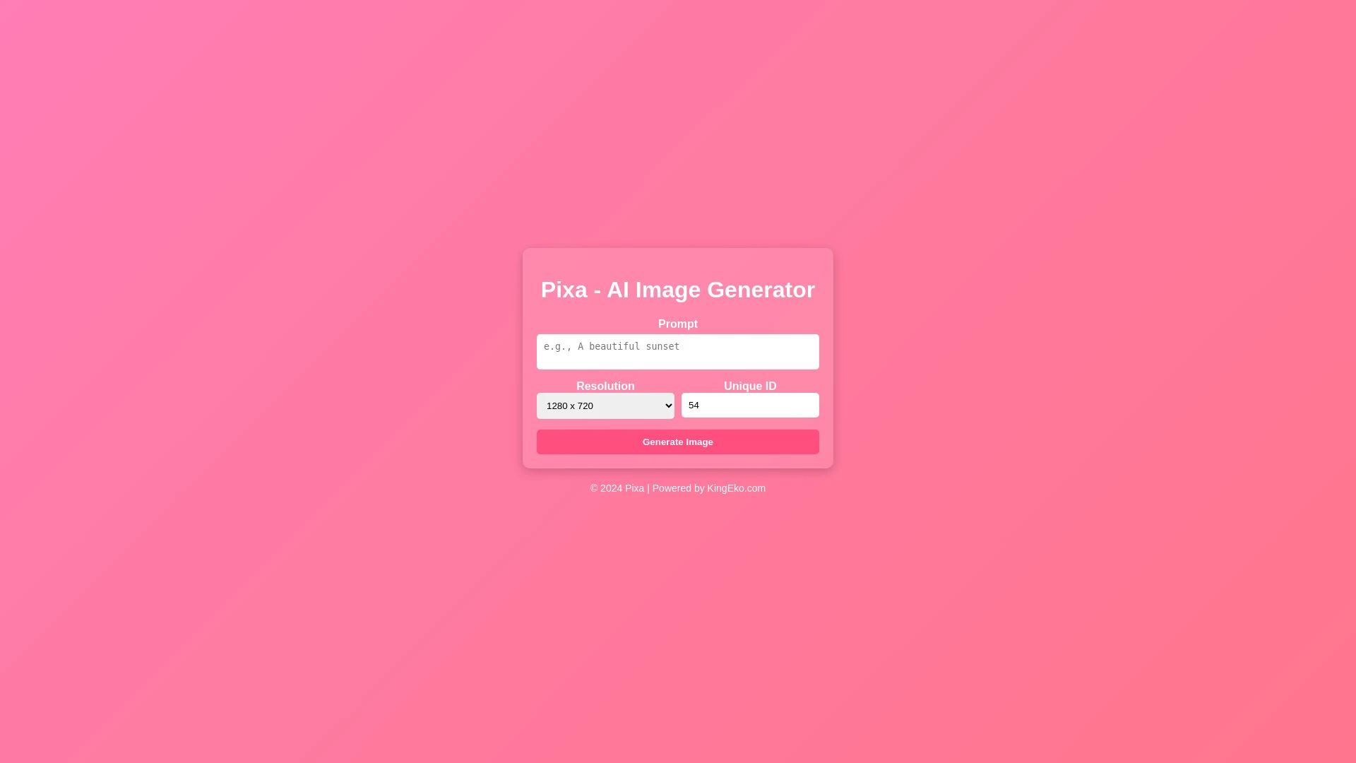 Pixa website preview