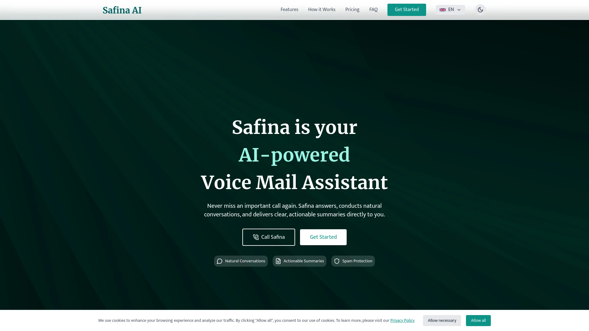 Safina AI website preview