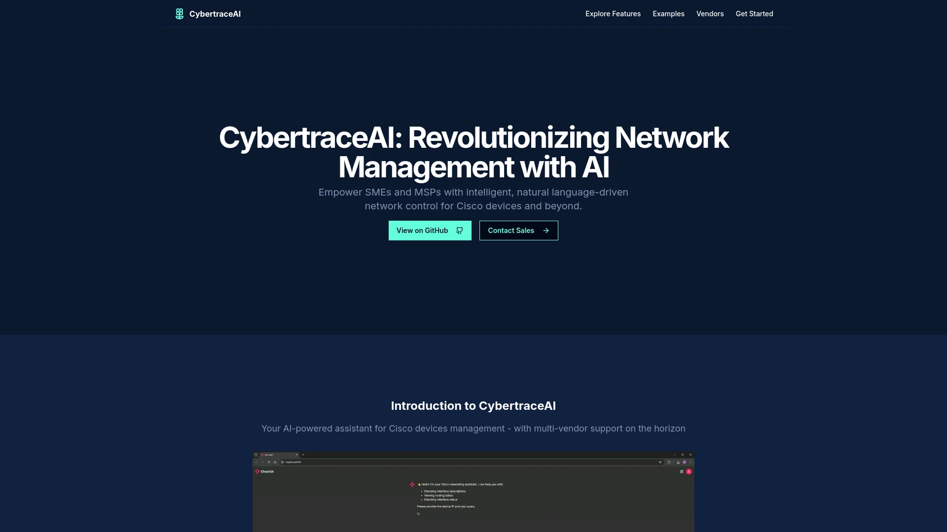 CyberTraceAI website preview