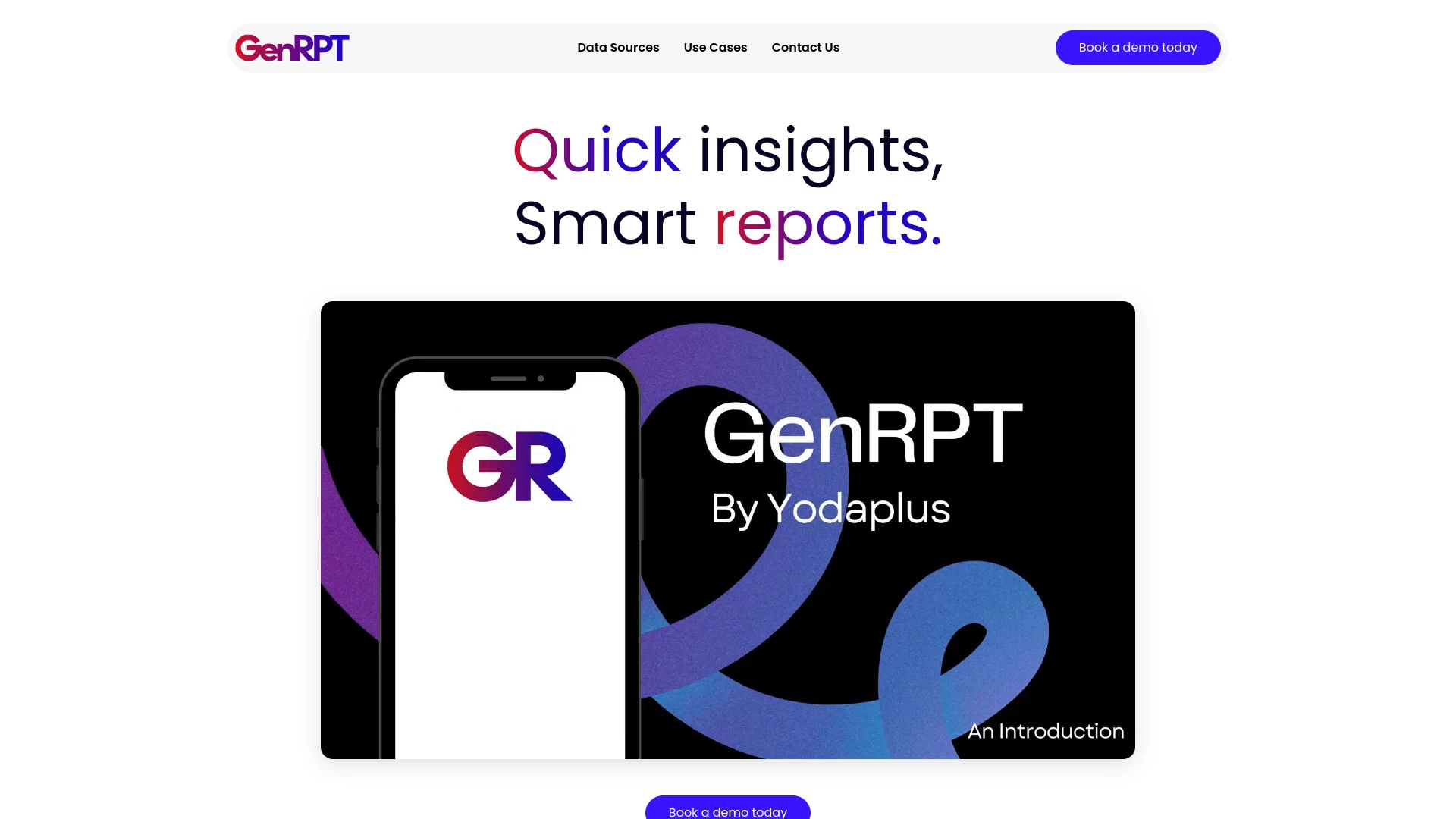 GenRPT website preview