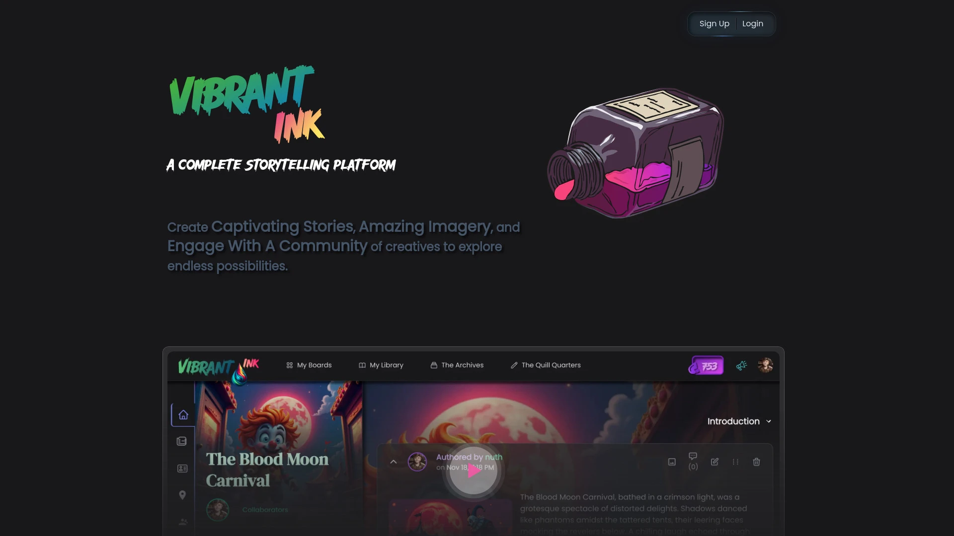 Vibrant Ink website preview