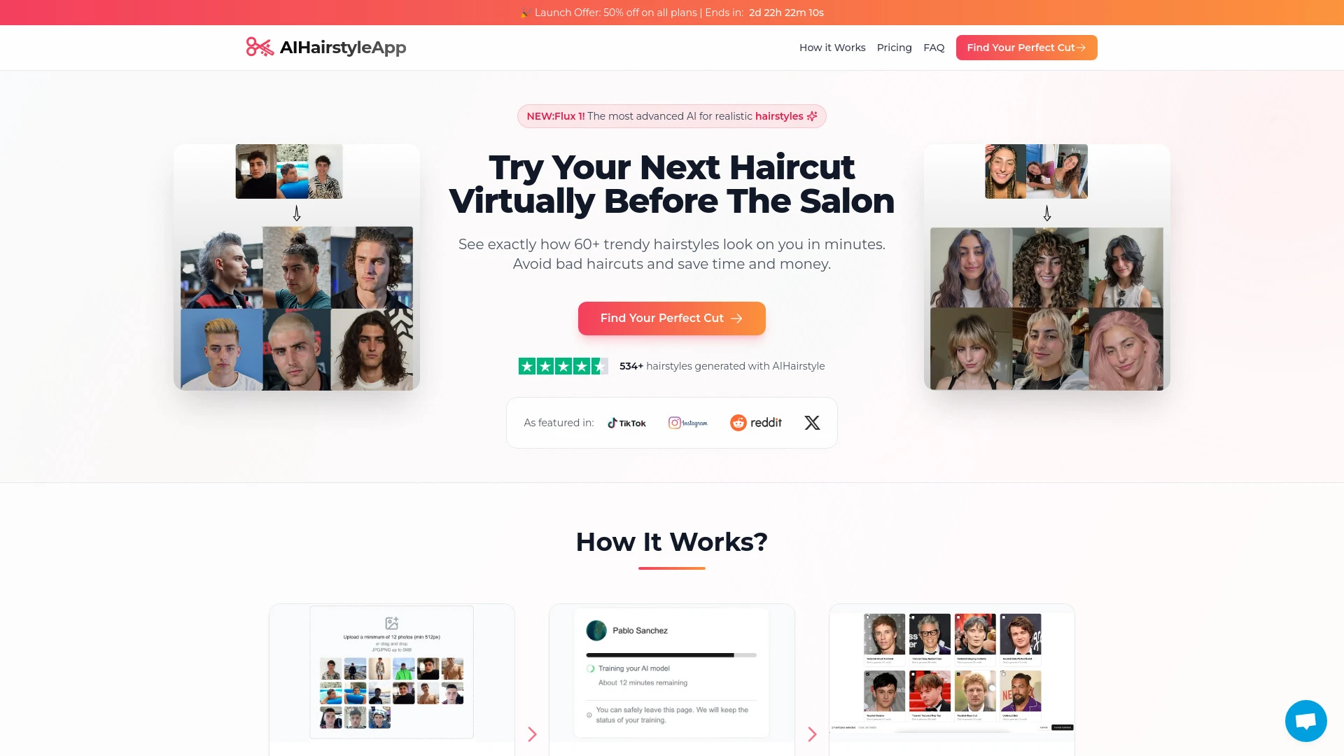 AI Hairstyle App website preview