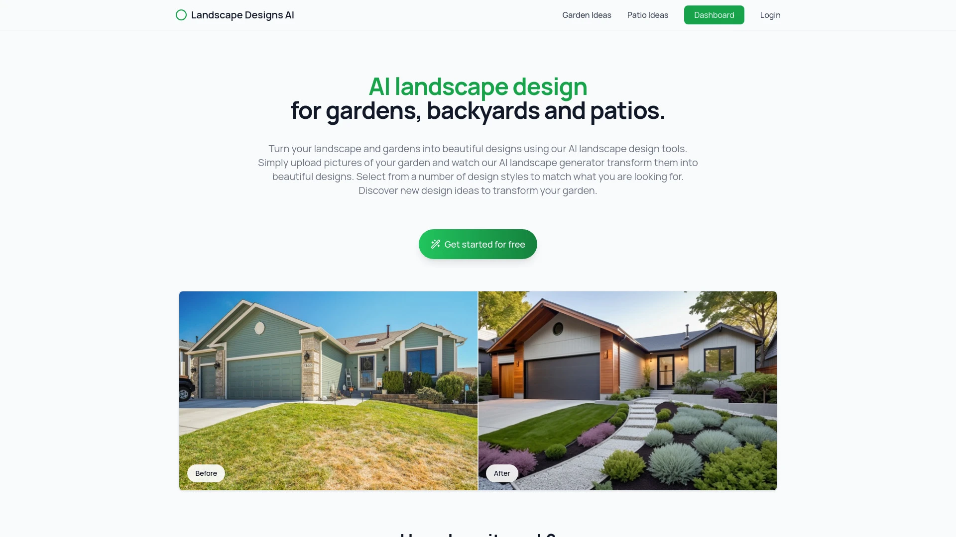 AI Landscape Design website preview