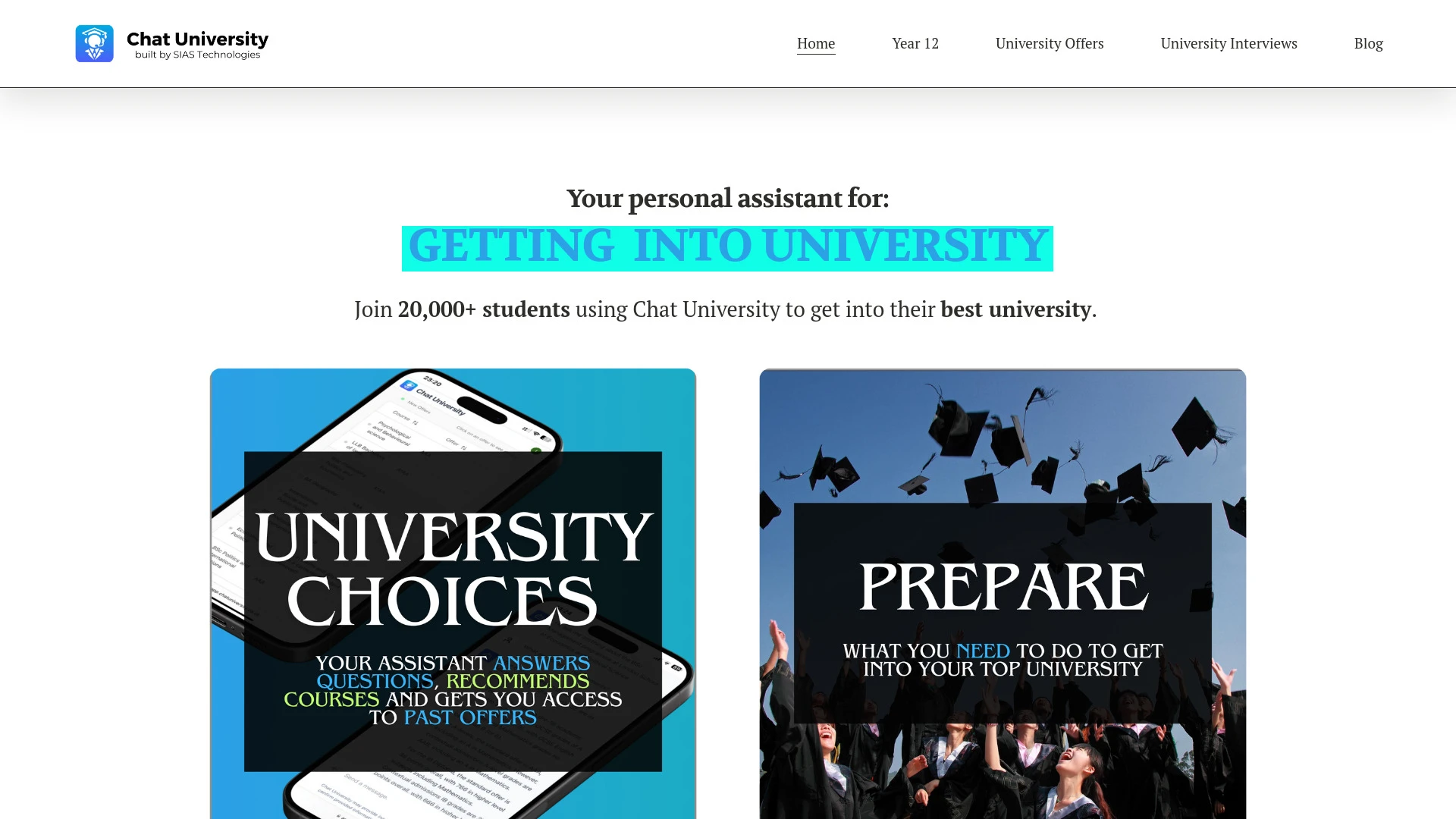 Chat University website preview