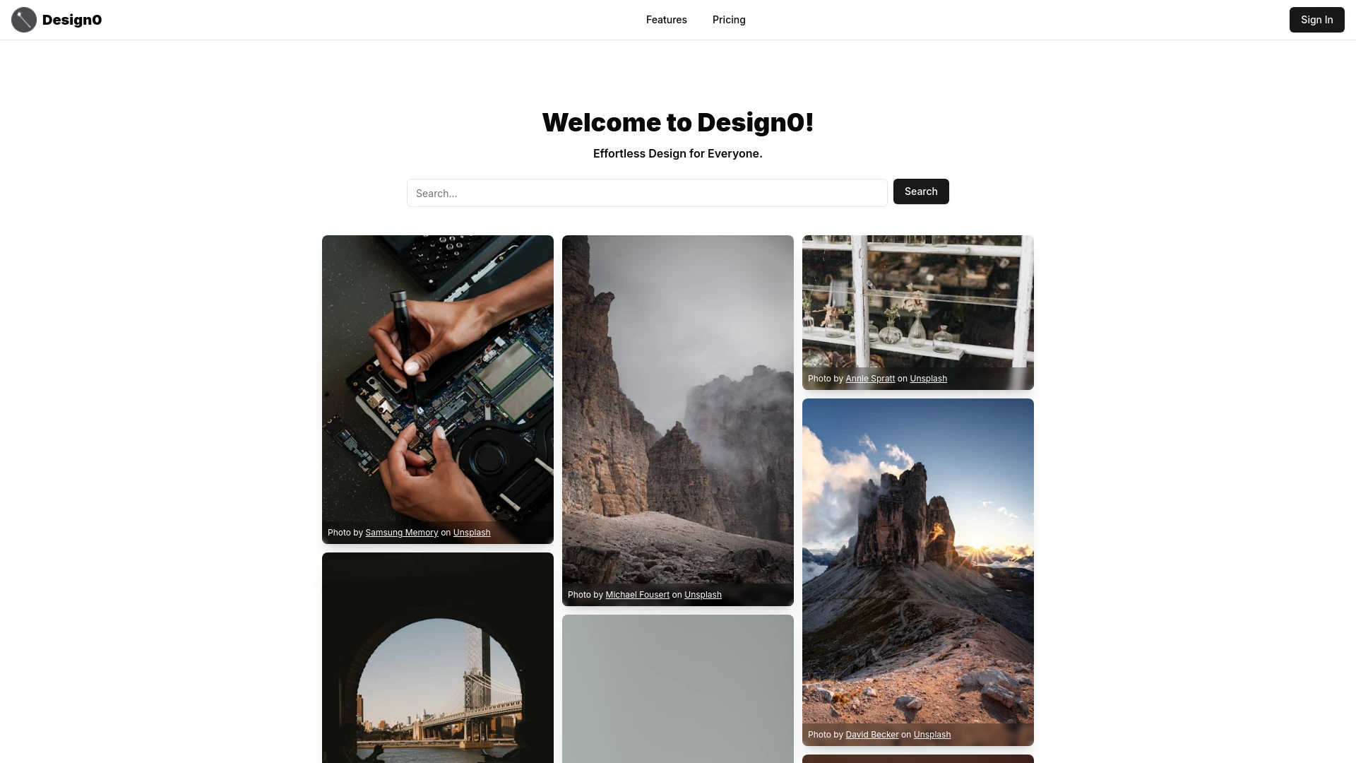 Design0 website preview