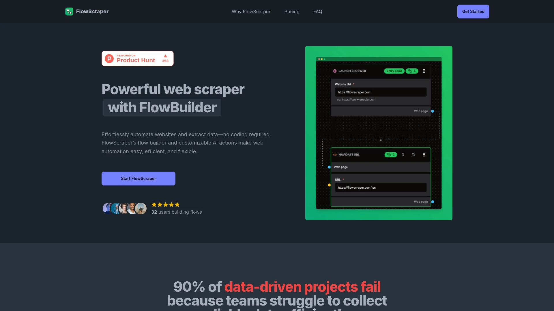 FlowScraper website preview