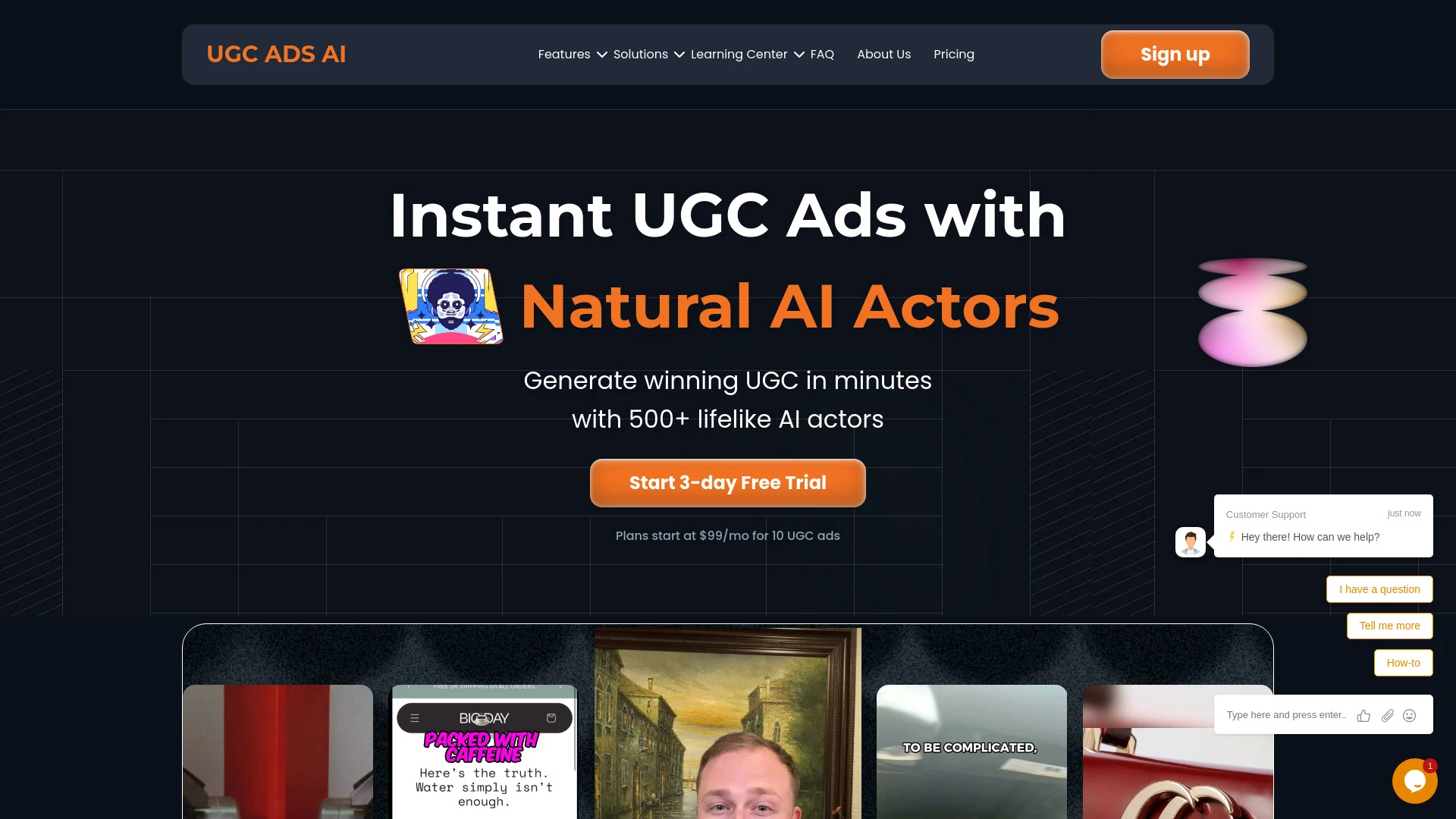 UGC Ads AI website preview