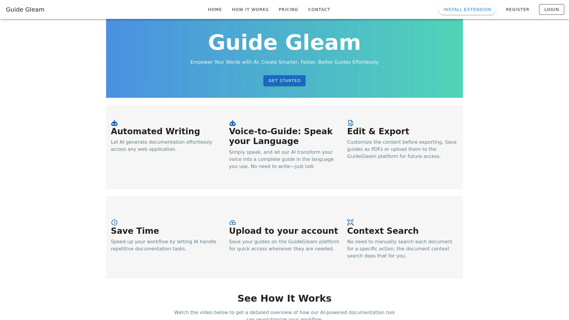 GuideGleam website preview