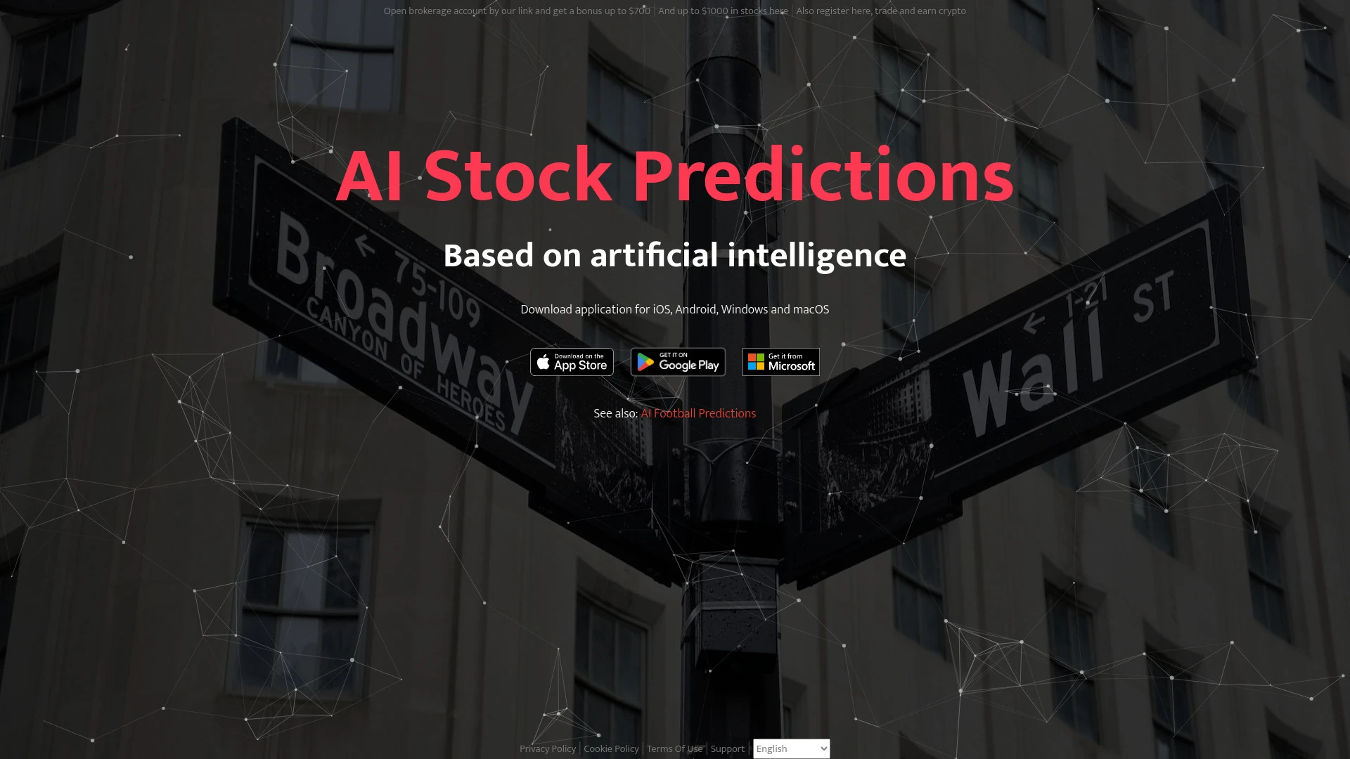 AI Stock Predictions website preview