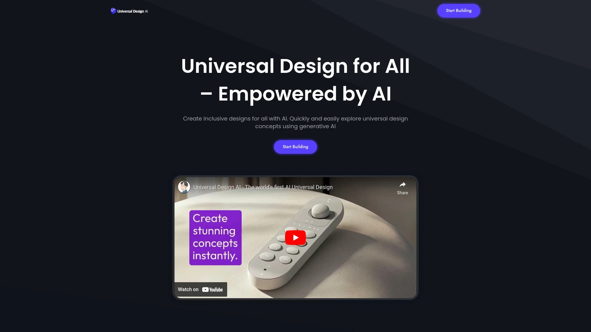 Universal Design AI website preview