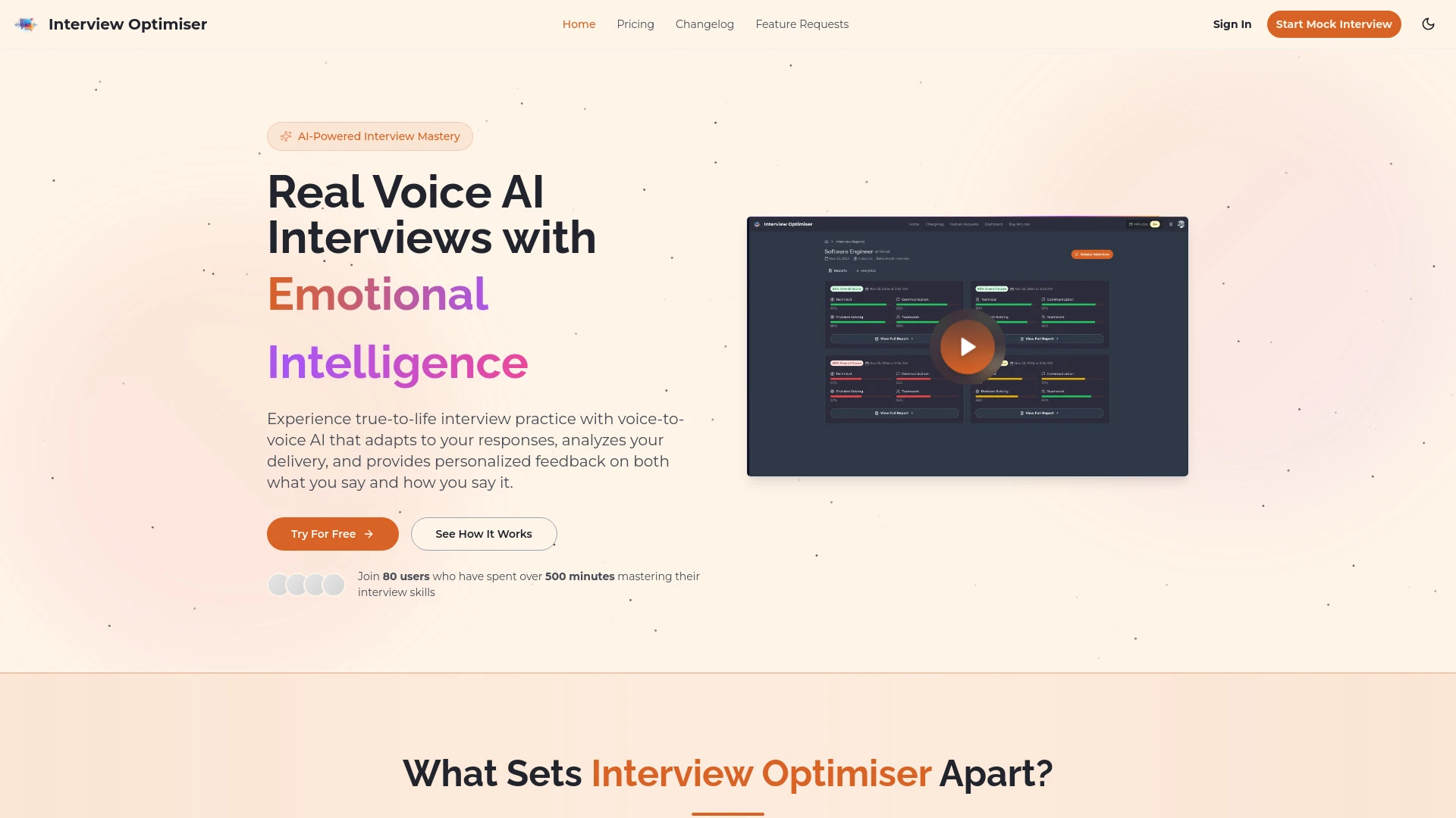 Interview Optimiser website preview