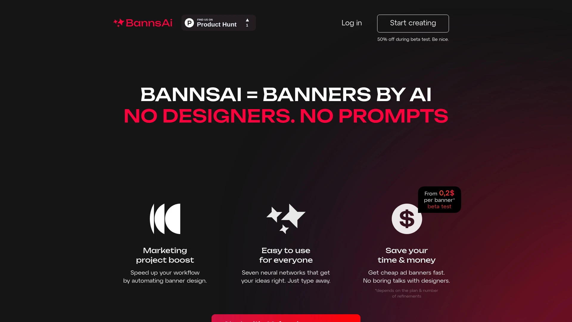 BannsAi website preview