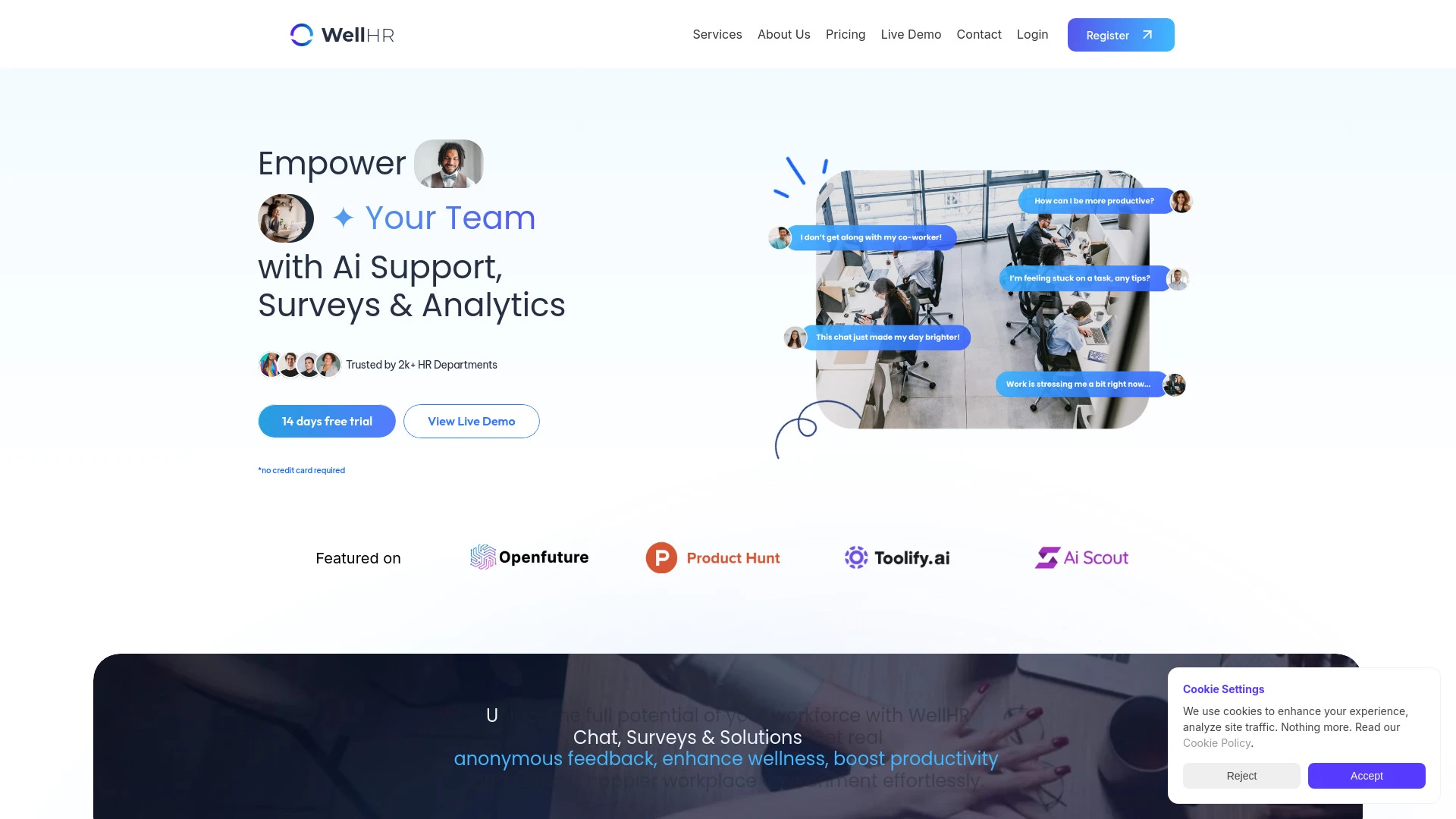 WellHR website preview