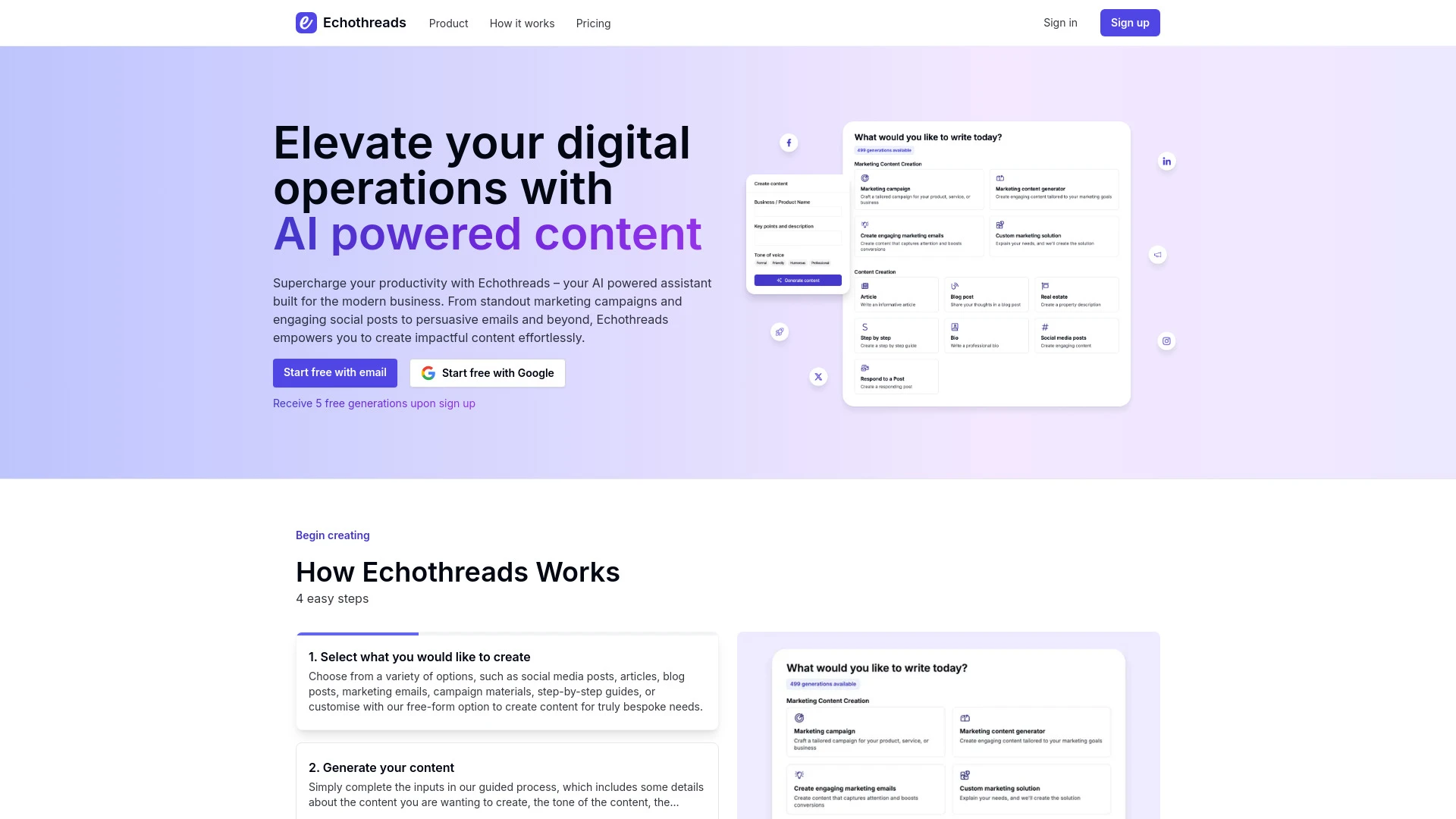 Echothreads website preview