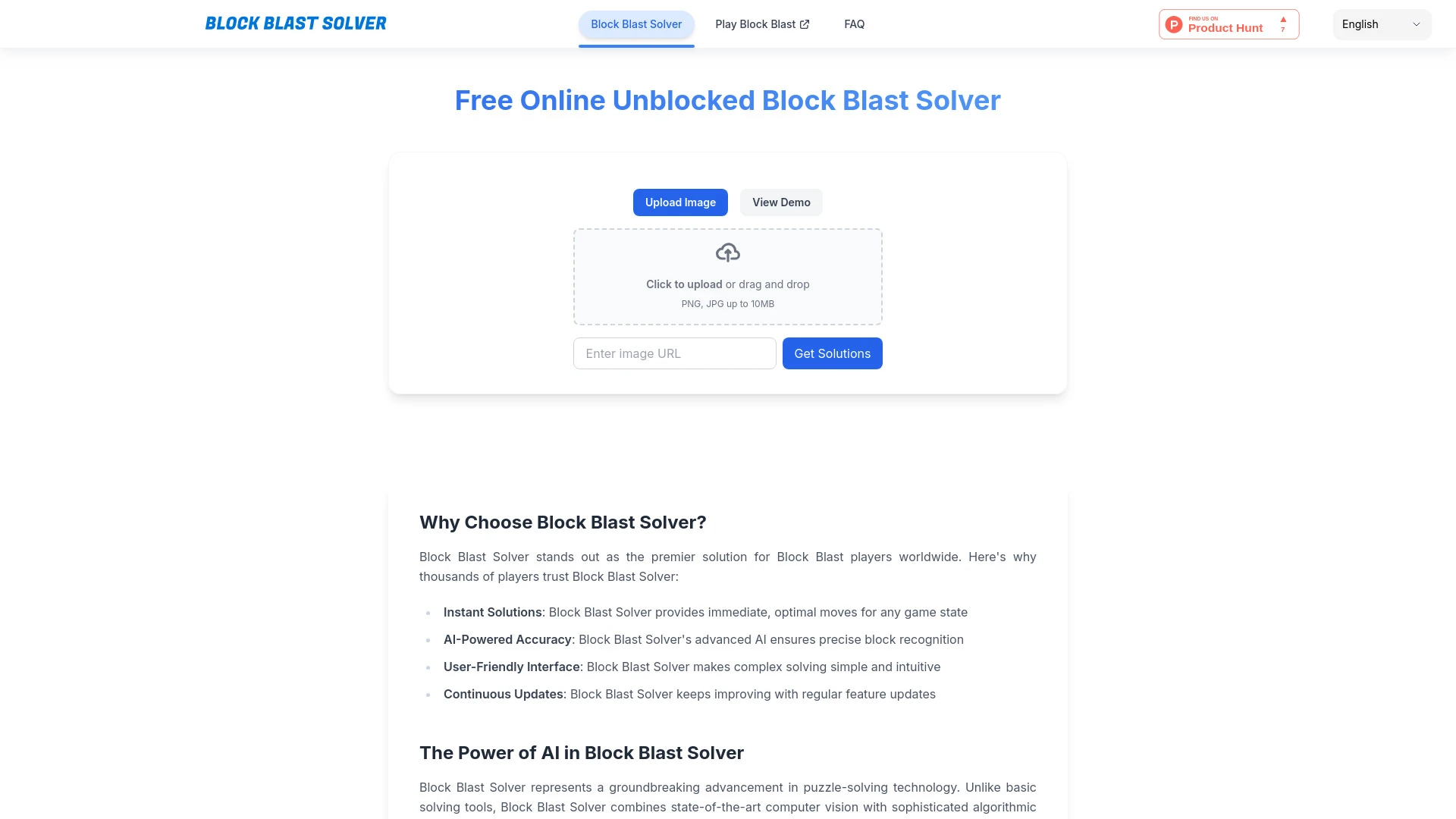 Block Blast Solver website preview