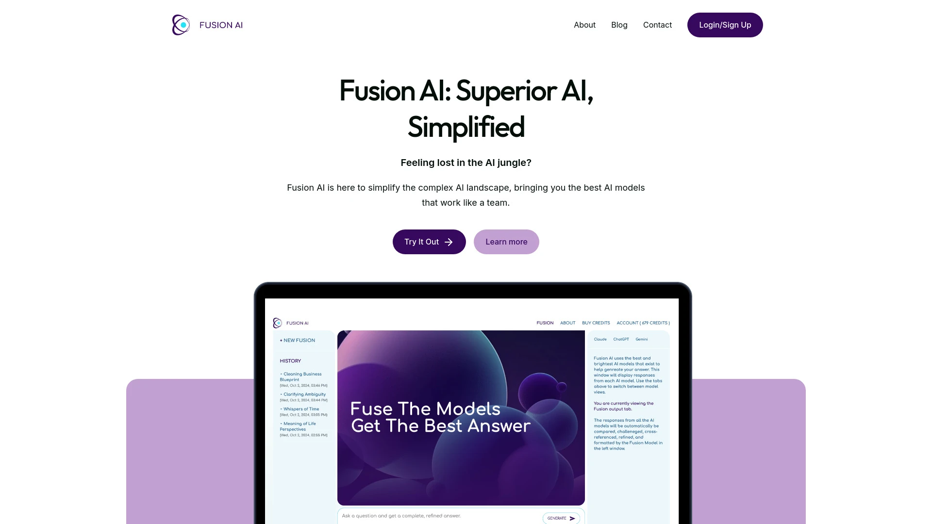 Fusion AI website preview