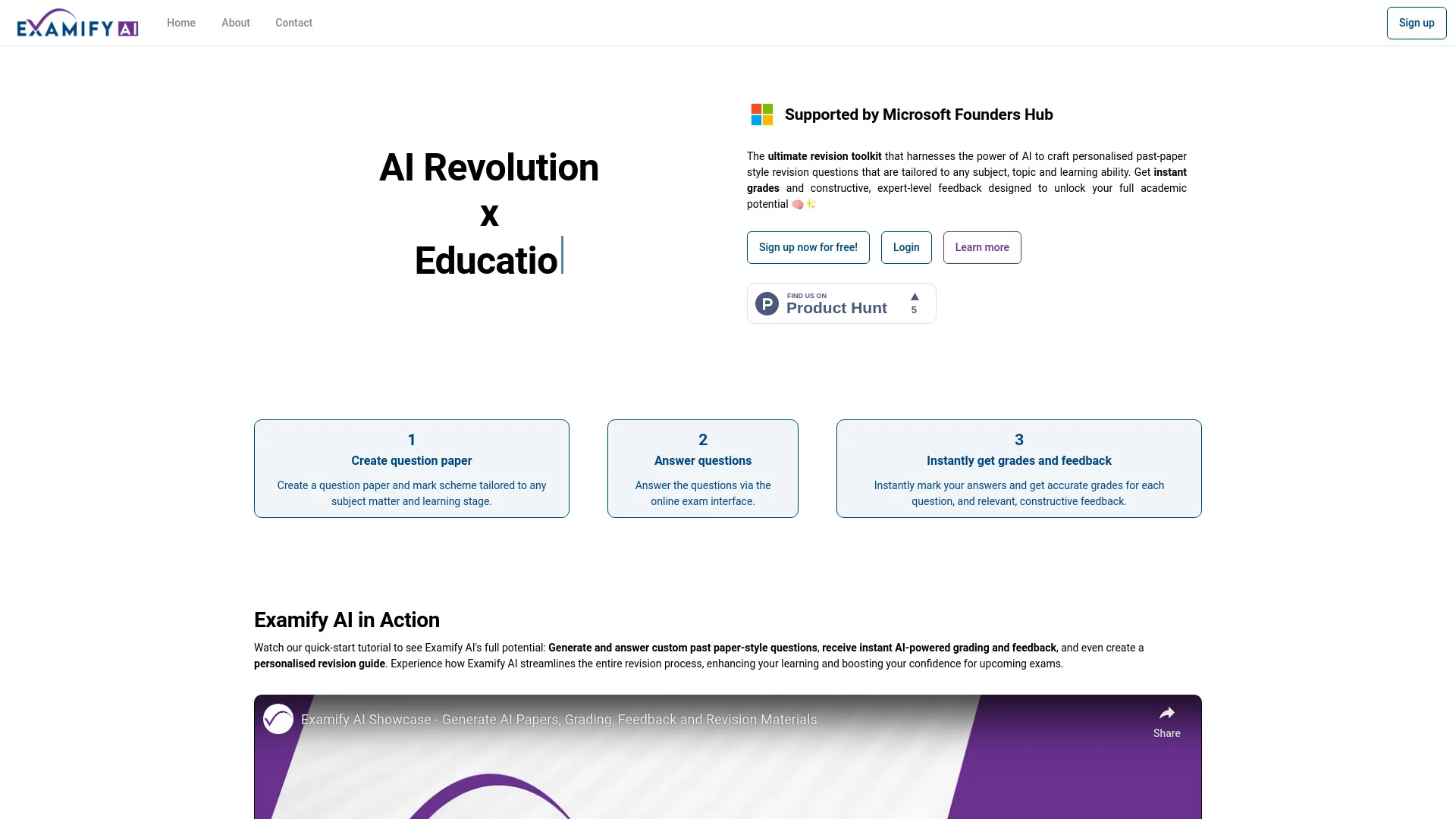 Examify AI website preview