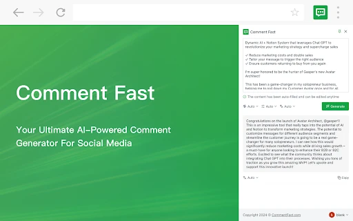 Comment Fast website preview