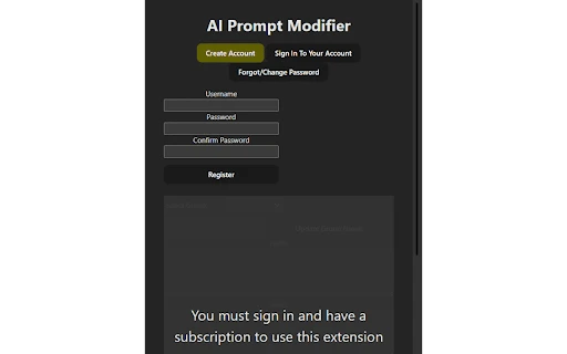 ChatGPT Prompt Modifier website preview