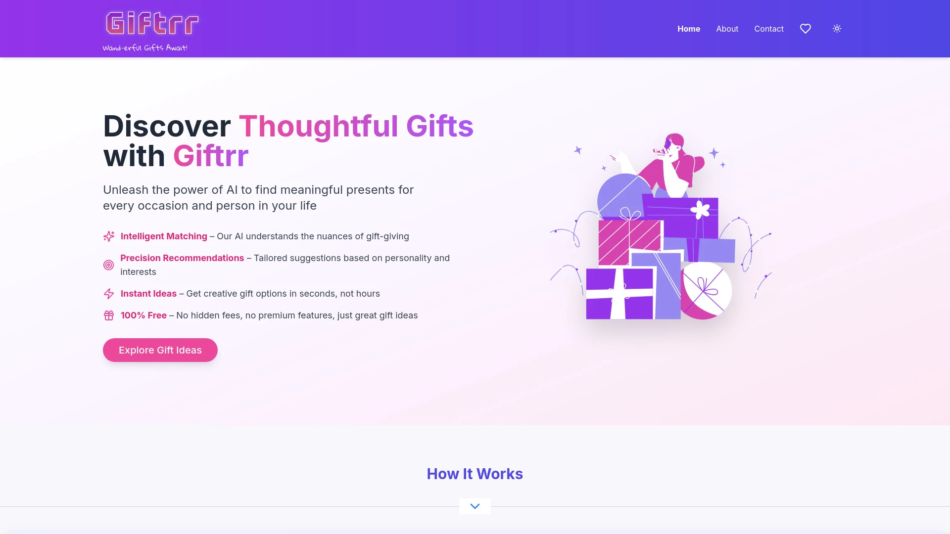 Giftrr website preview