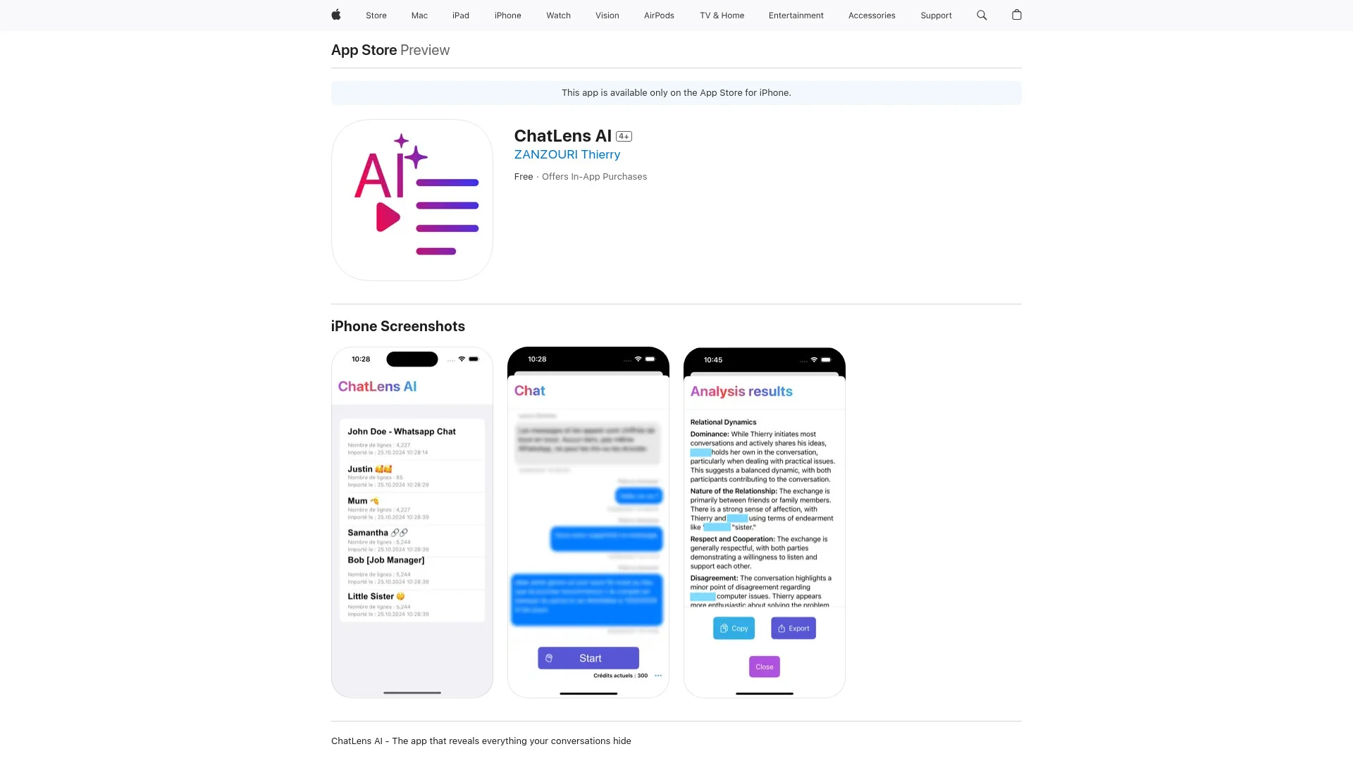 ChatLens AI website preview