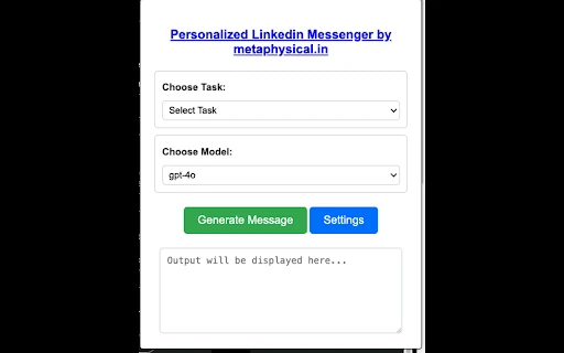 Personalized AI Message Generator for LinkedIn website preview