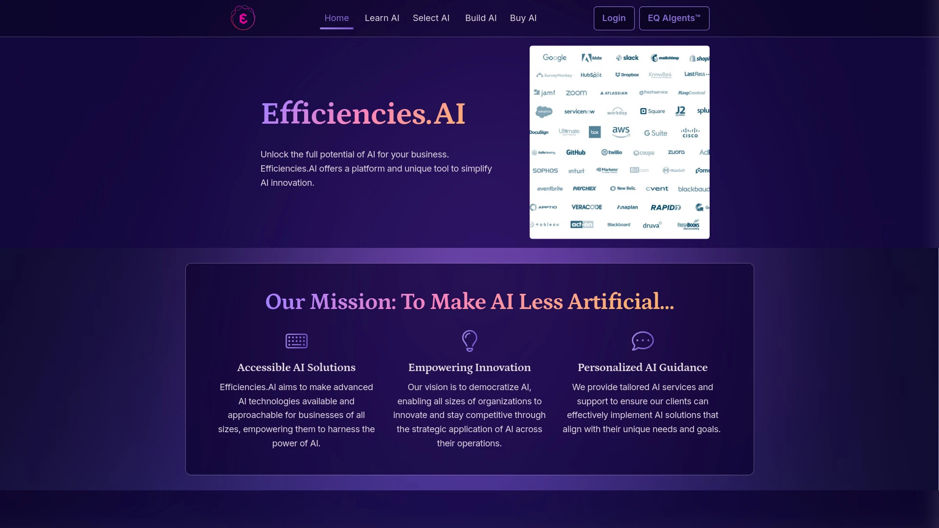 Efficiencies.AI website preview