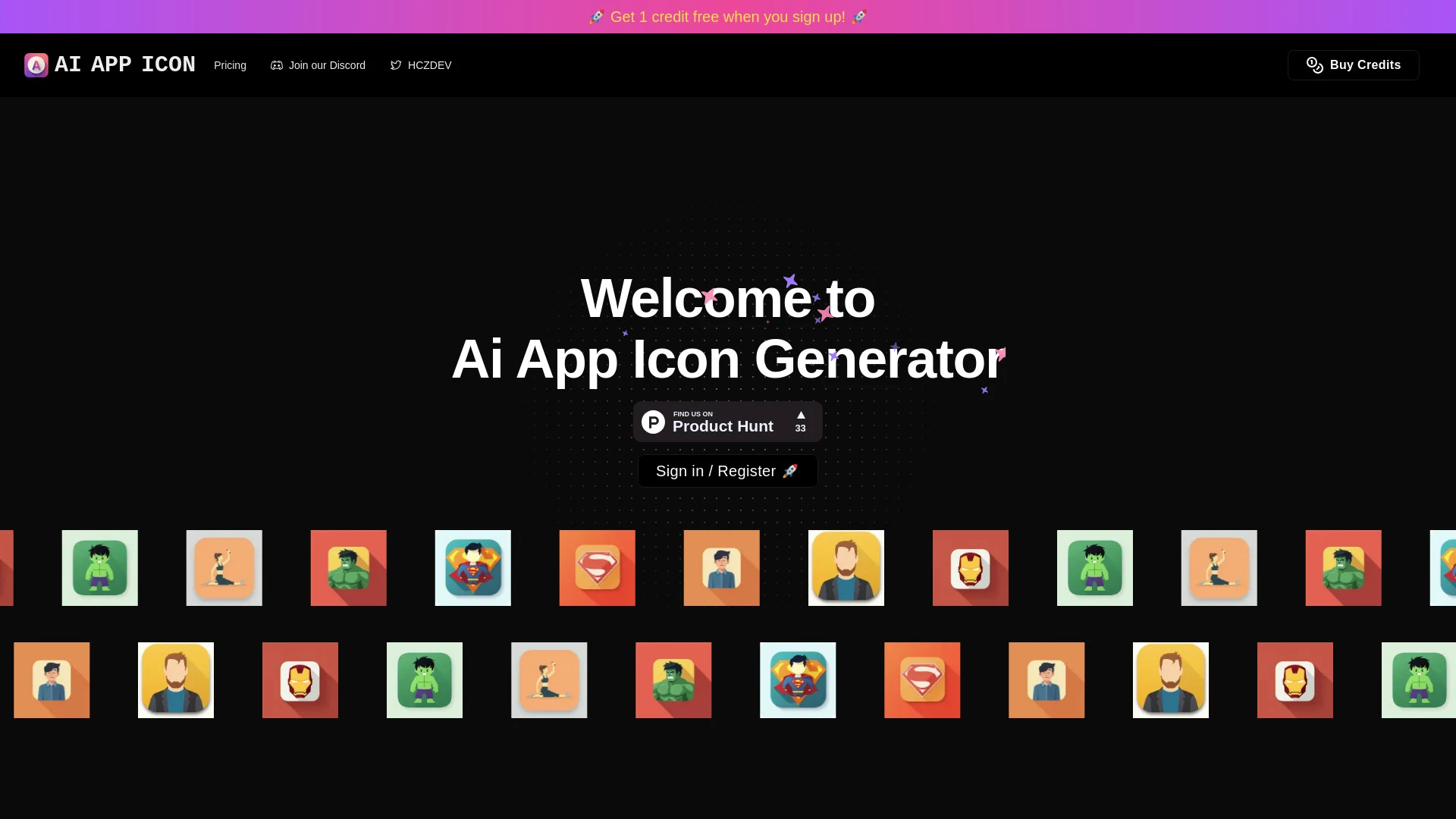 AI App Icons website preview