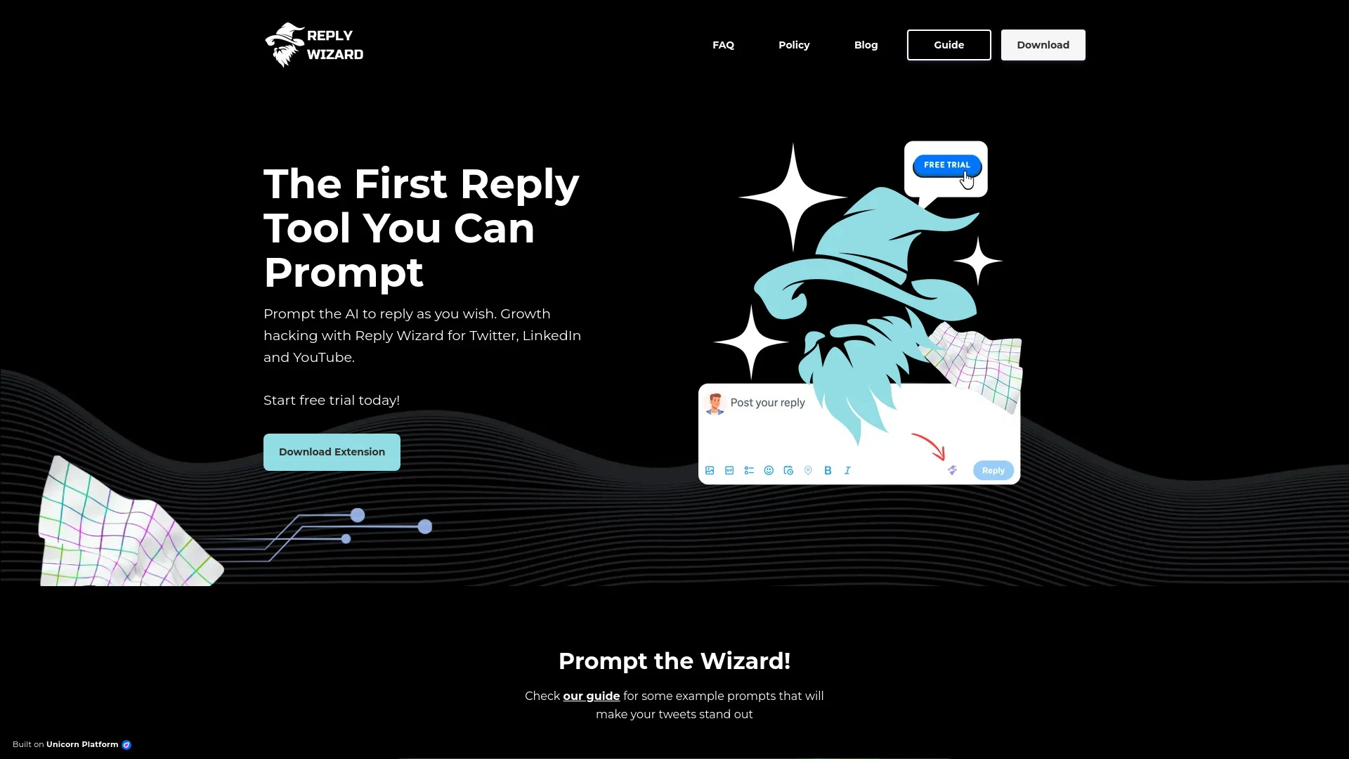 ReplyWizard website preview