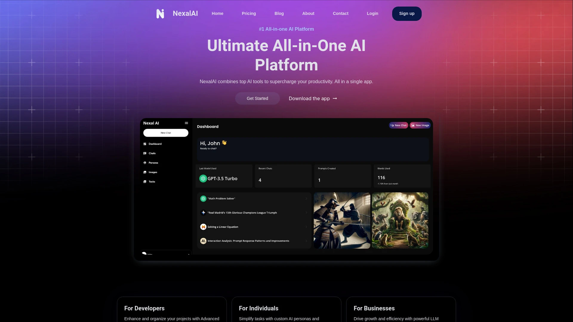 Nexal AI website preview