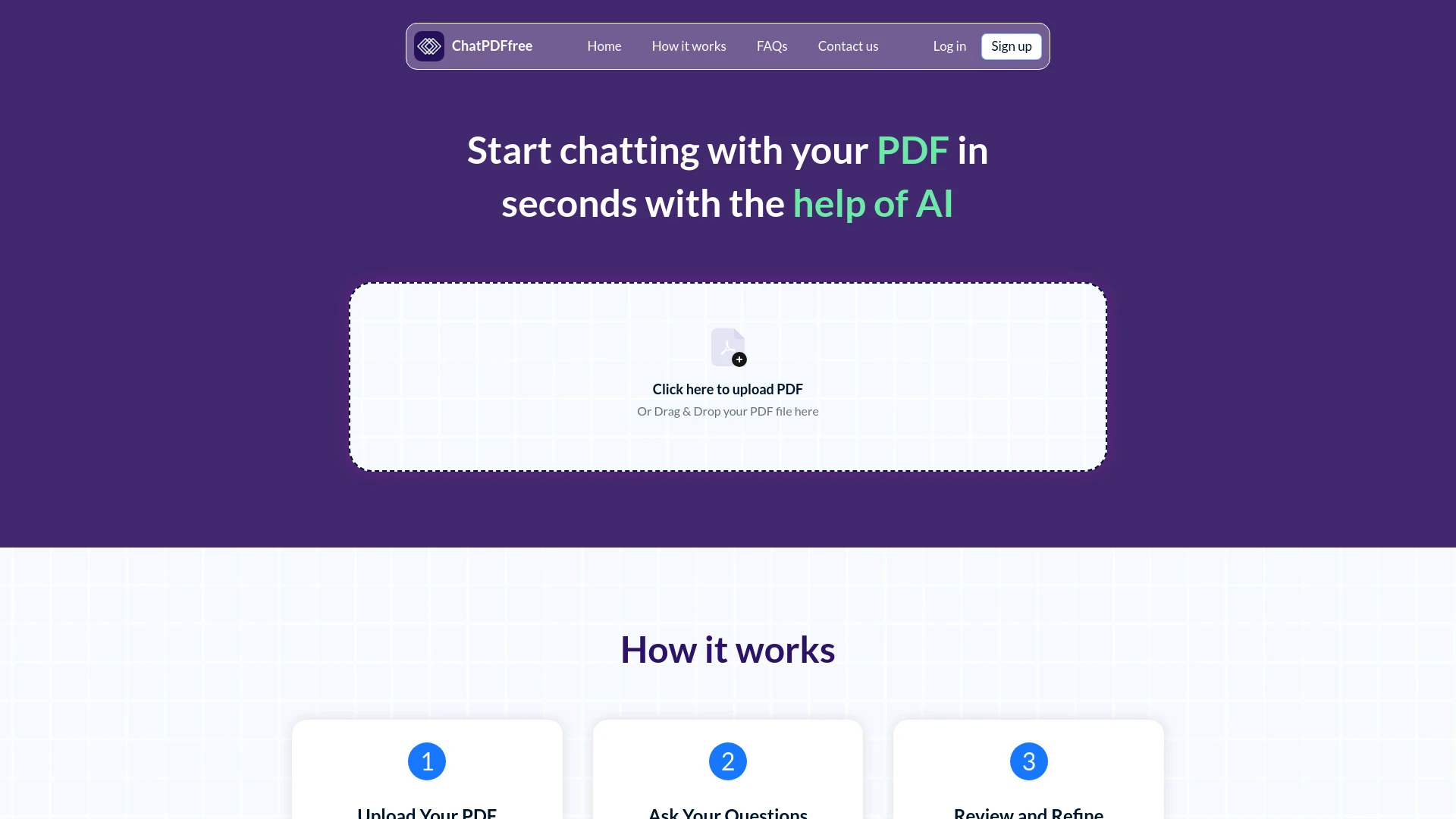 ChatPDFfree website preview