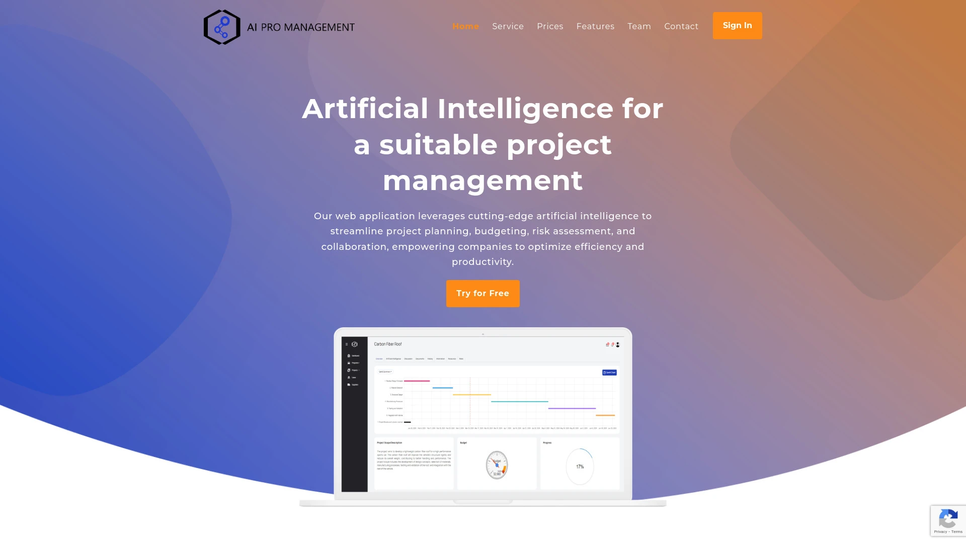 AI Pro Management website preview