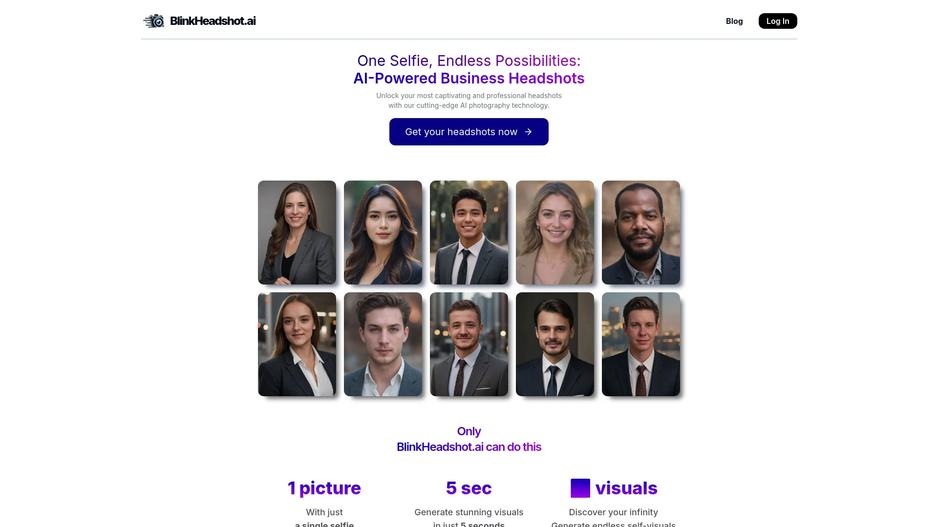 BlinkHeadshot.ai website preview