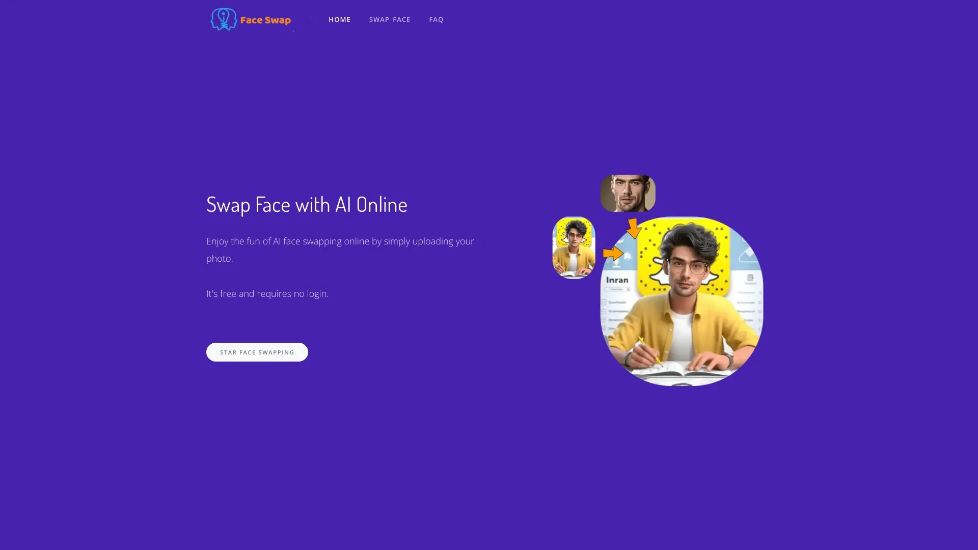 AI Face Swap website preview