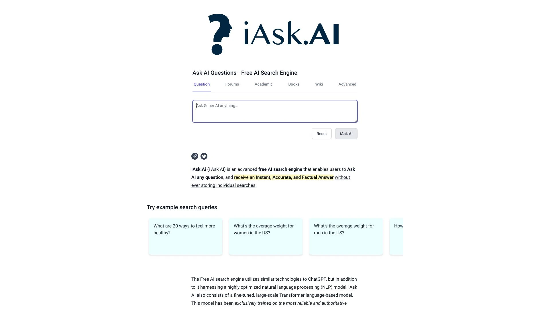 iAsk.Ai website preview