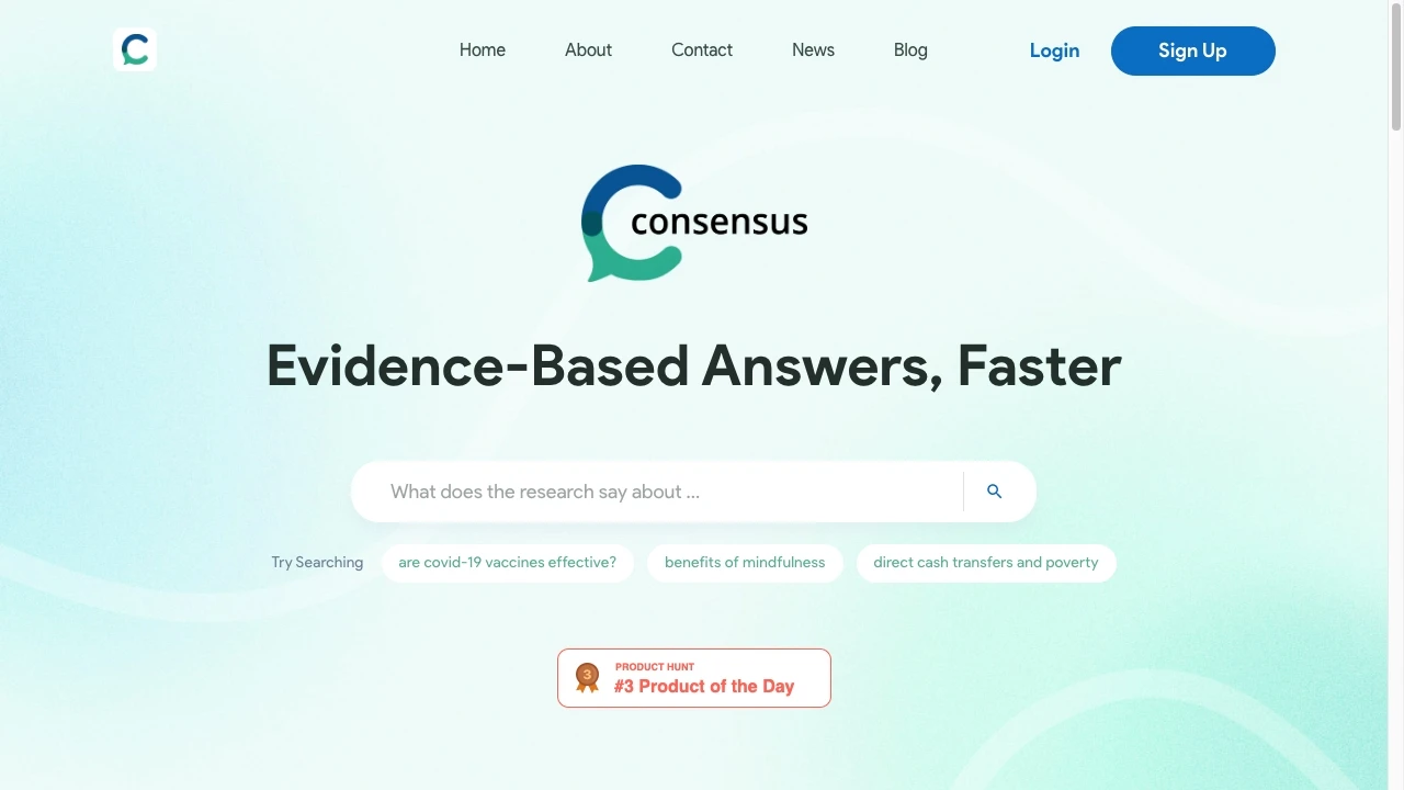 Consensus website preview