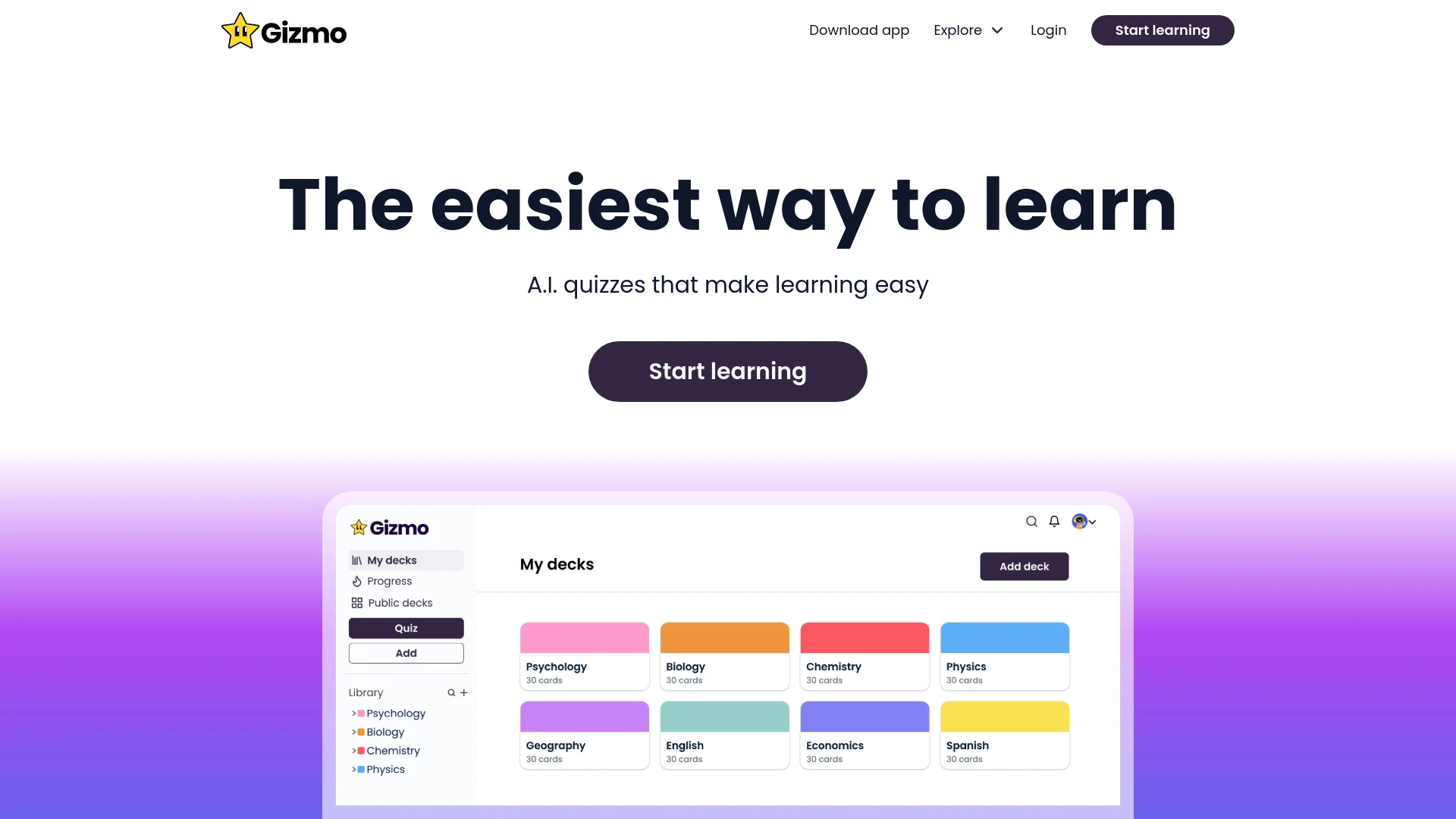 Gizmo website preview