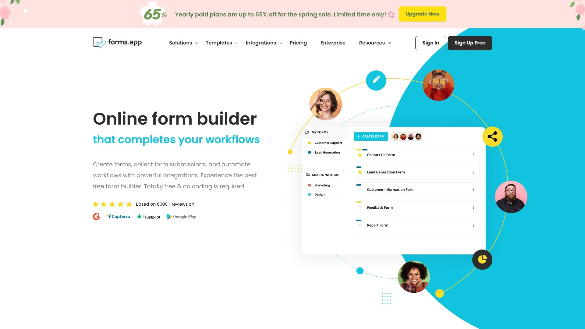 forms app website preview