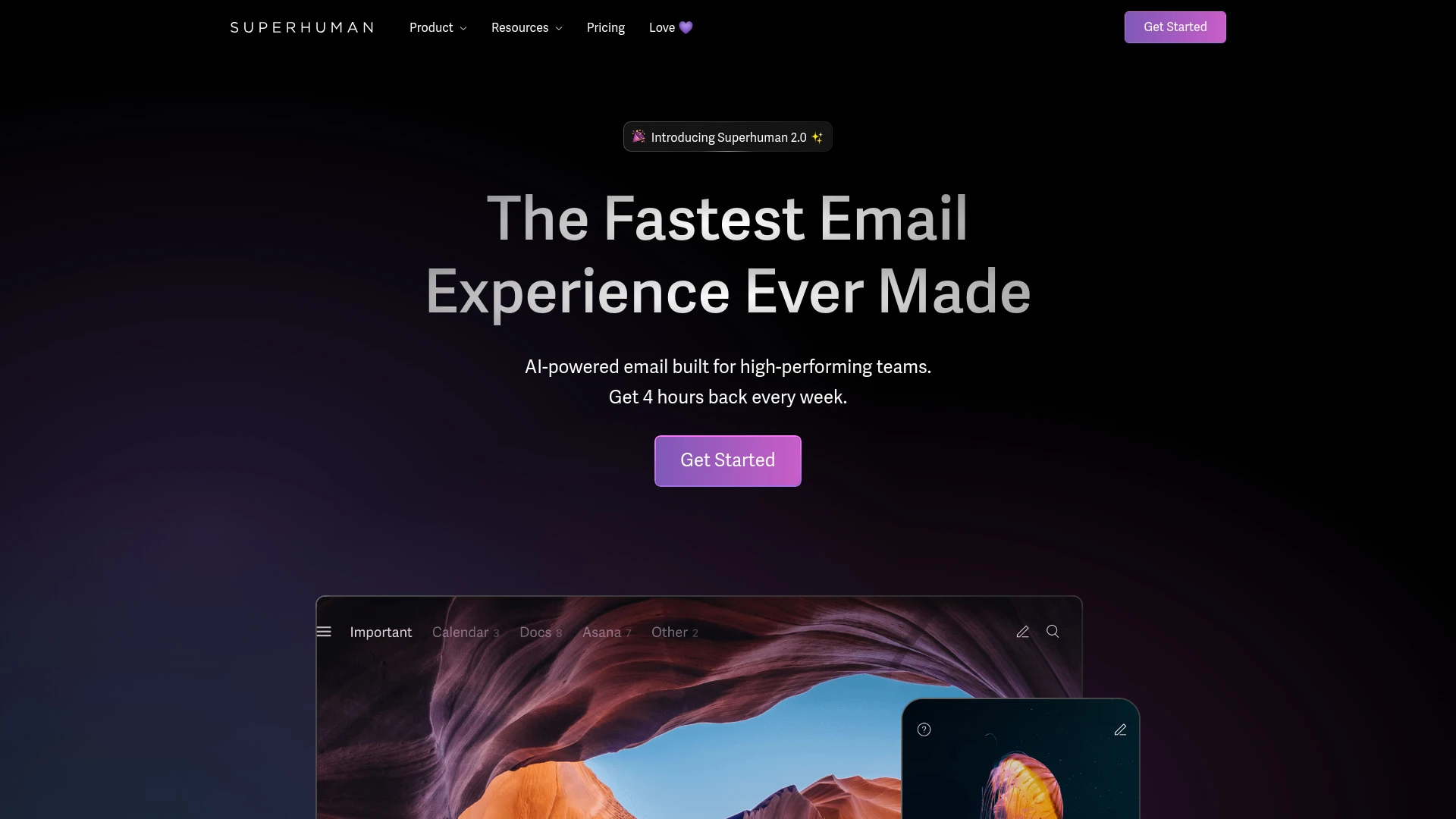 Superhuman Email website preview