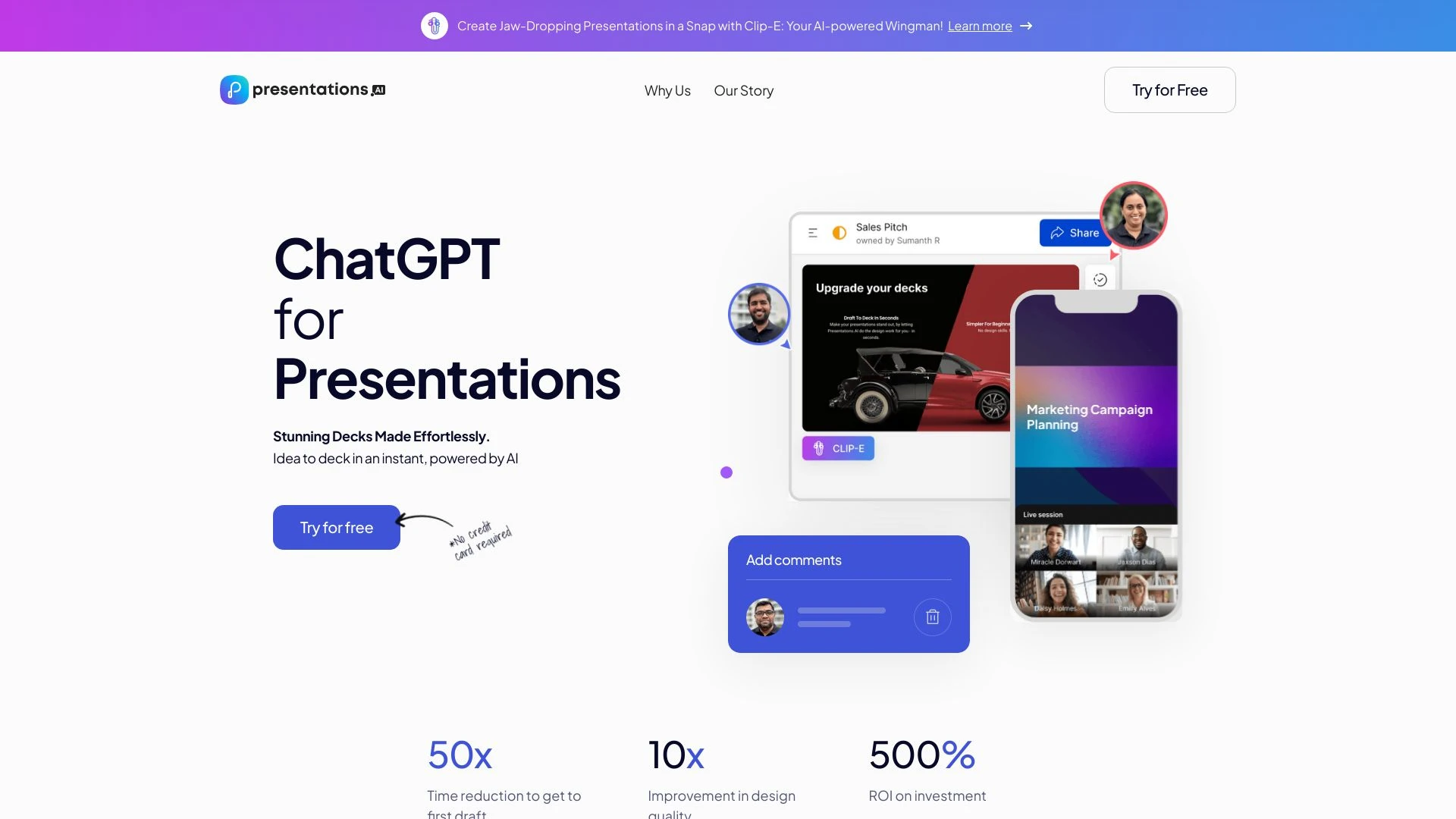 Presentations.AI website preview