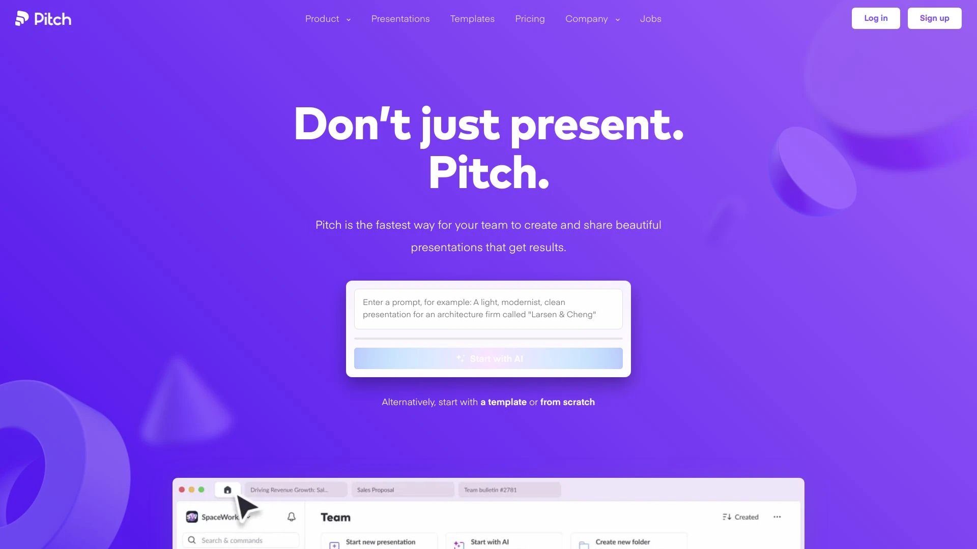 Pitch website preview