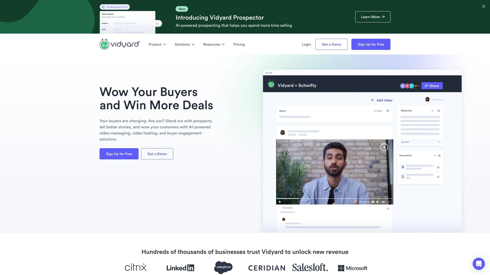 Vidyard - Video Tools for Virtual Sales and Marketing Teams website preview