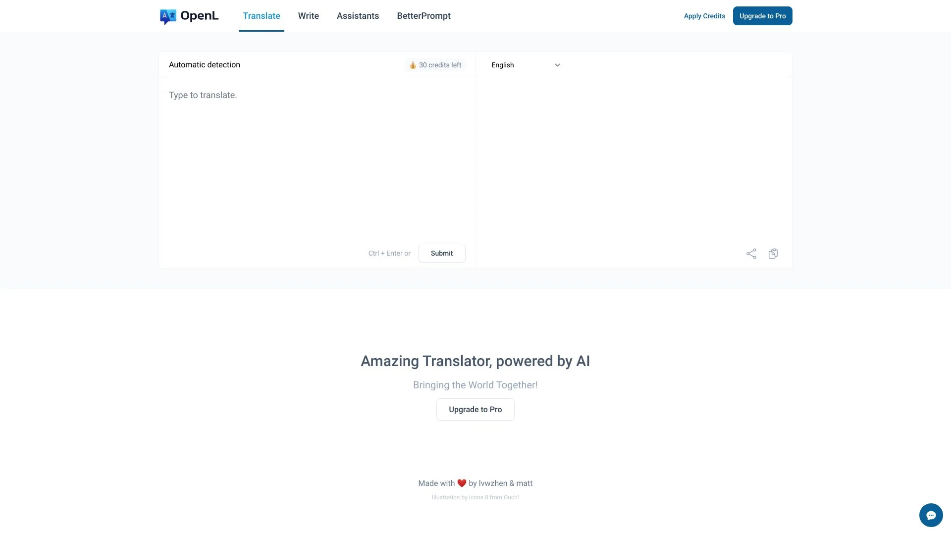 OpenL - Amazing Translator, powered by AI website preview