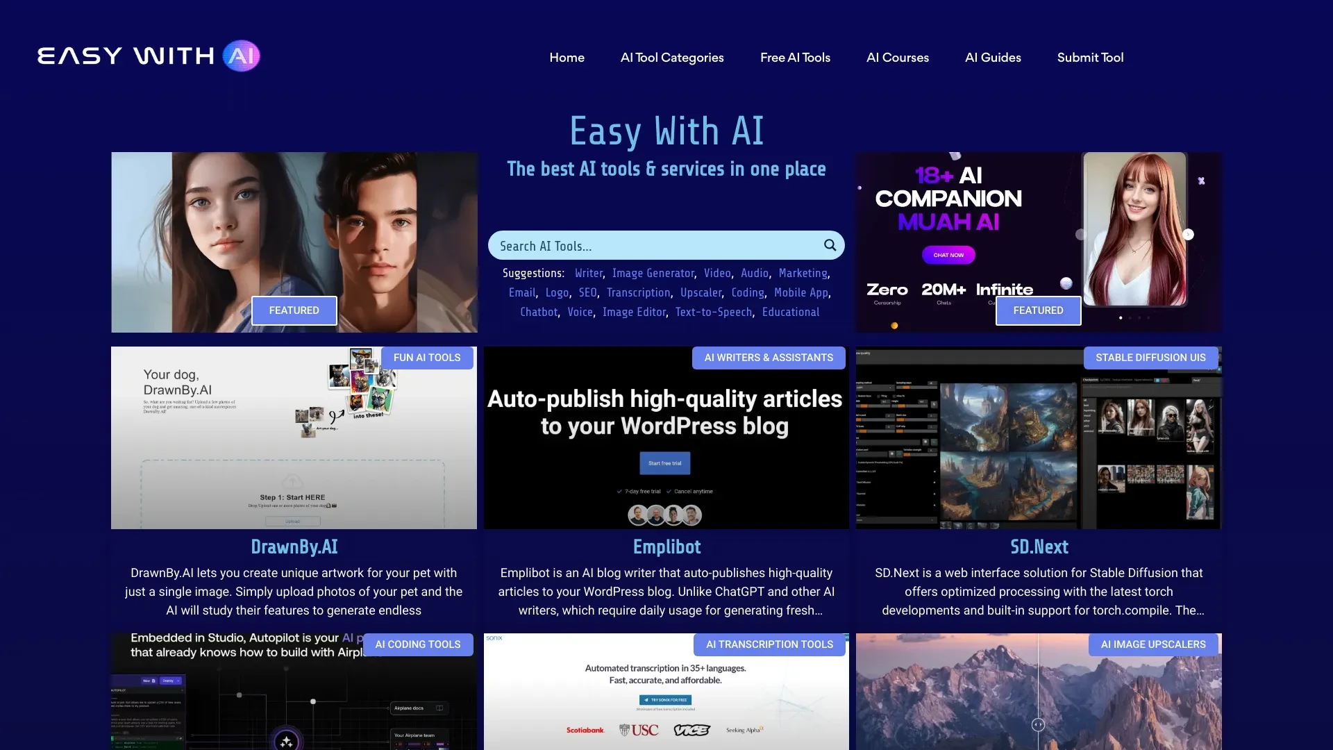 Easy With AI - Best AI Tools & Services website preview