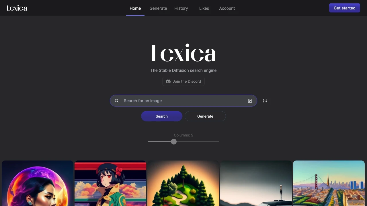 Lexica website preview