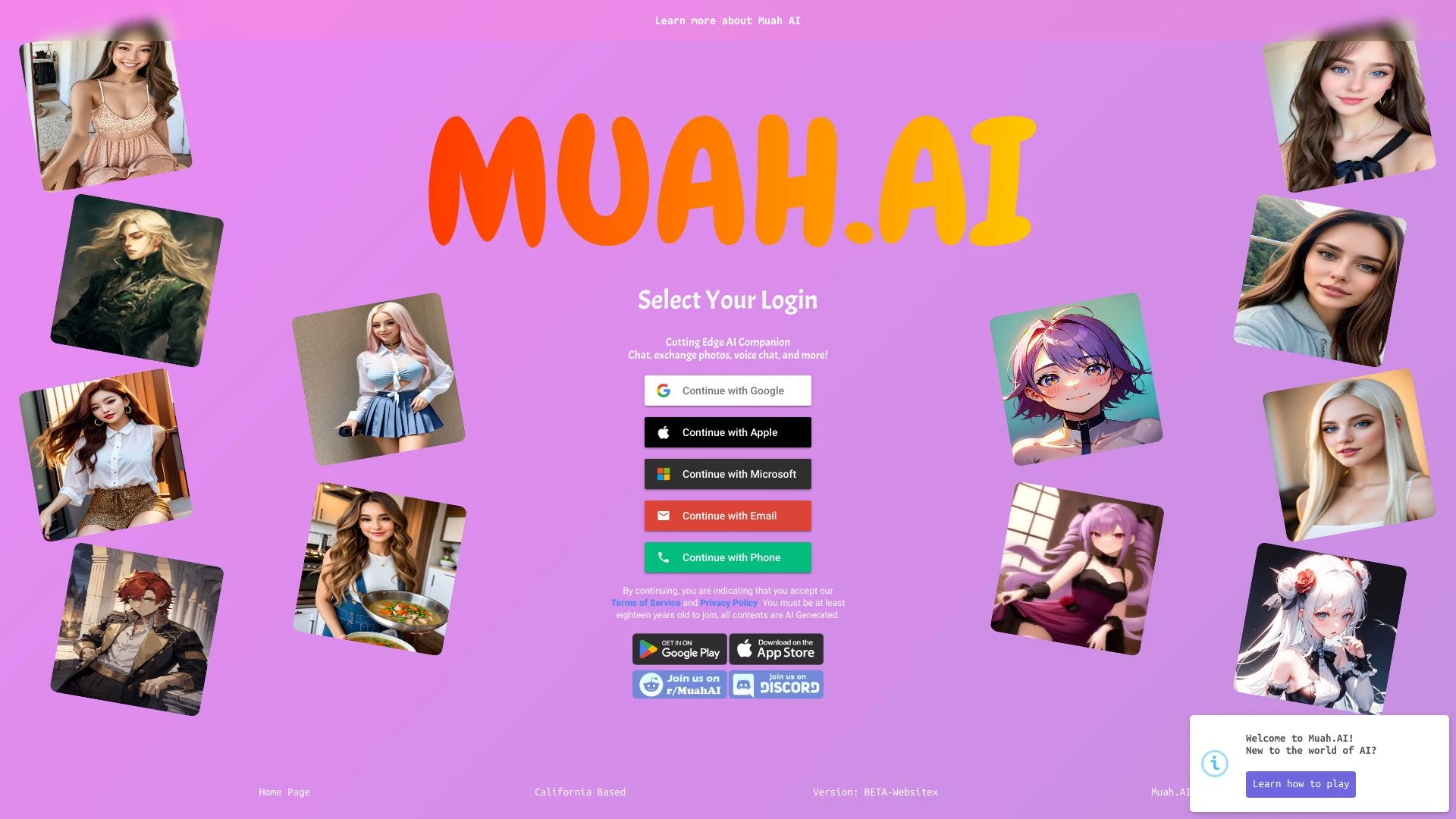 Muah.AI website preview