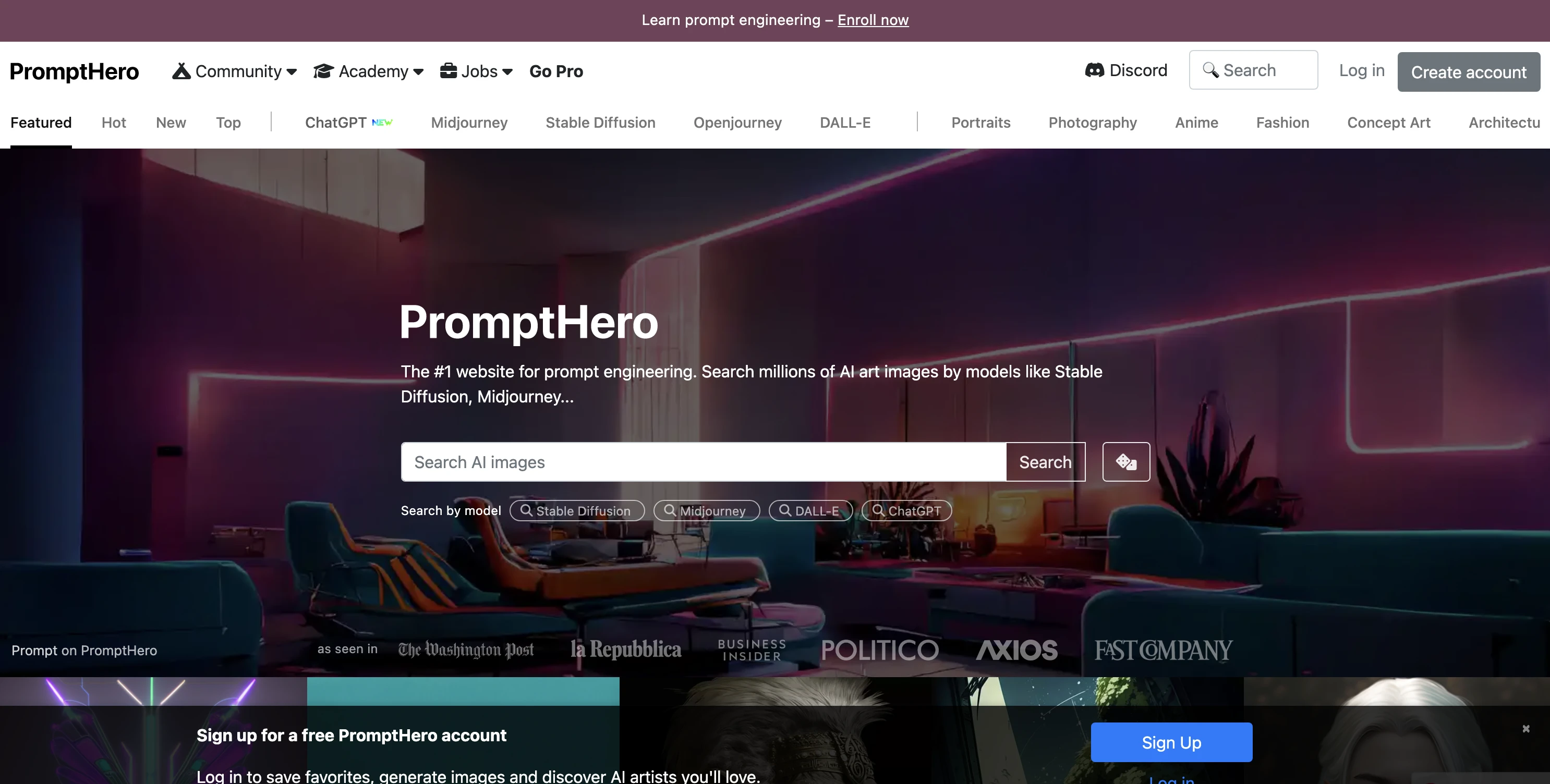 PromptHero website preview