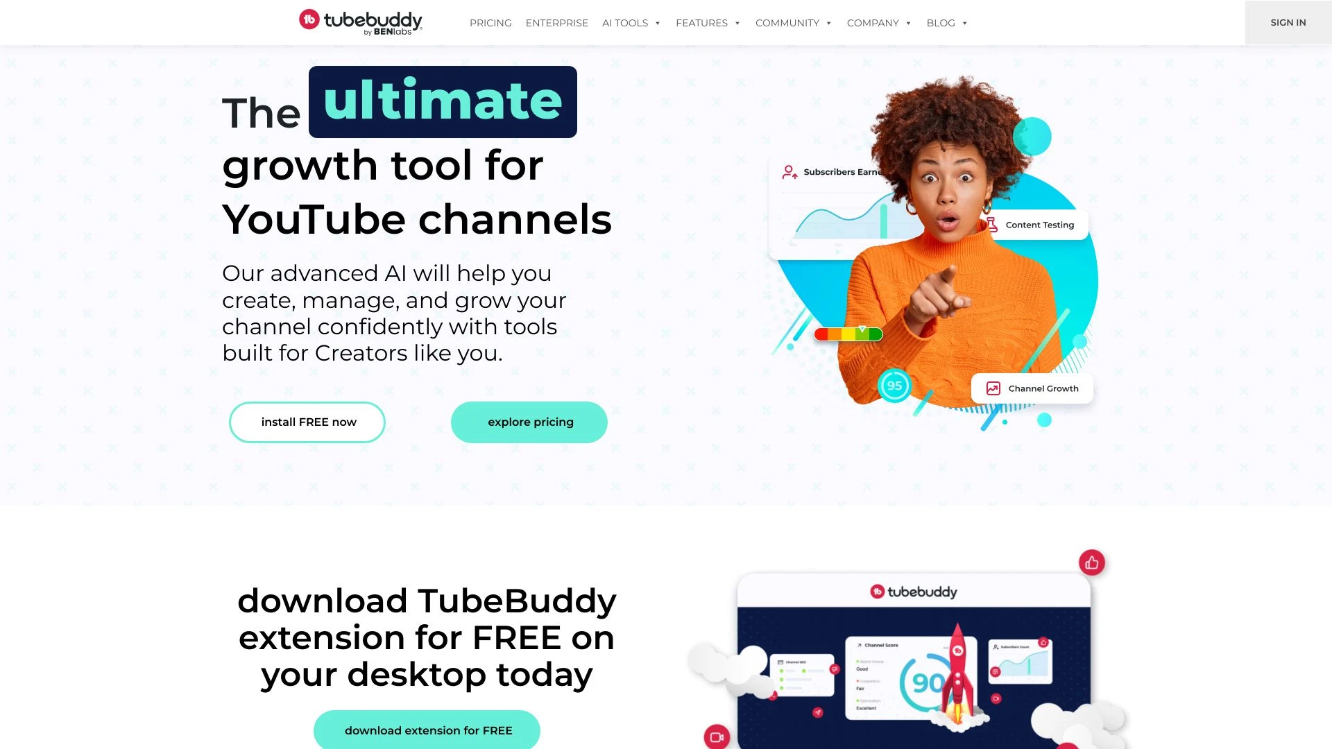 TubeBuddy website preview