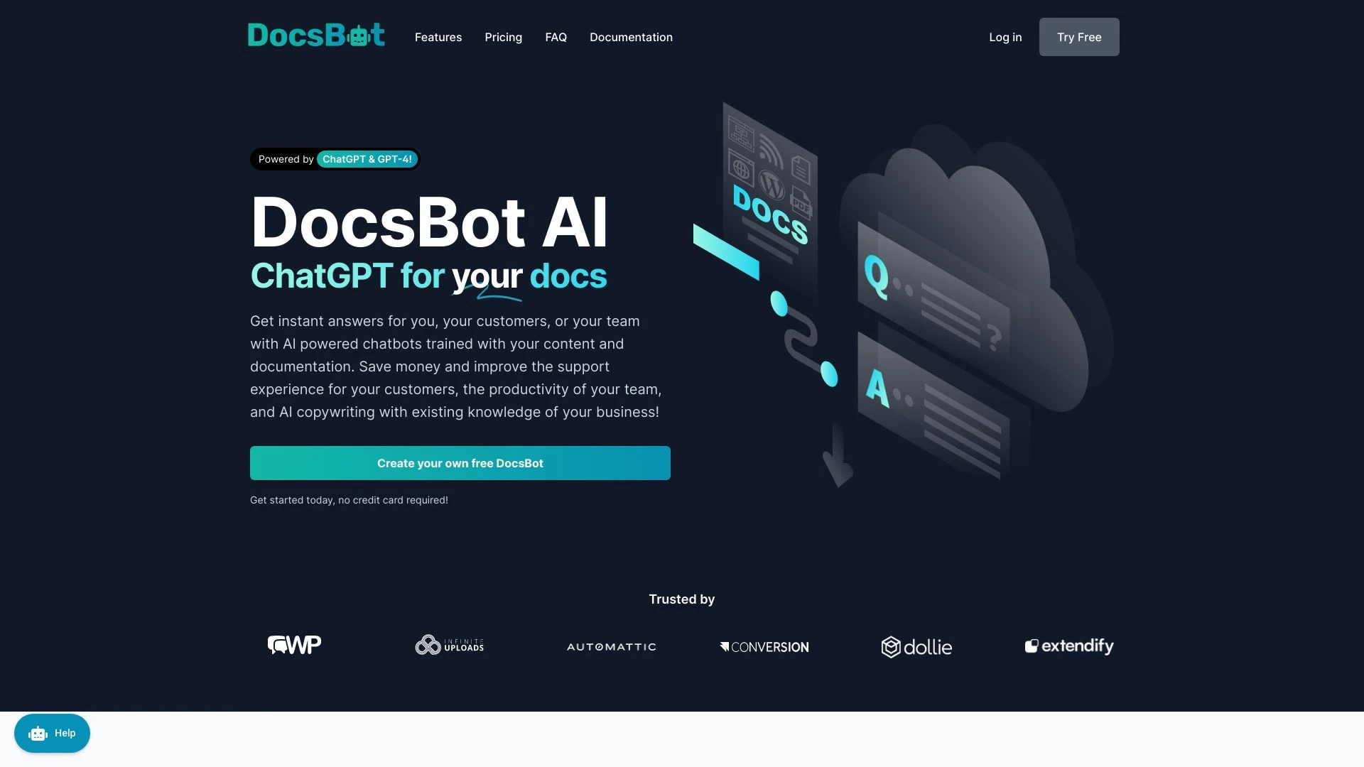 DocsBot AI website preview