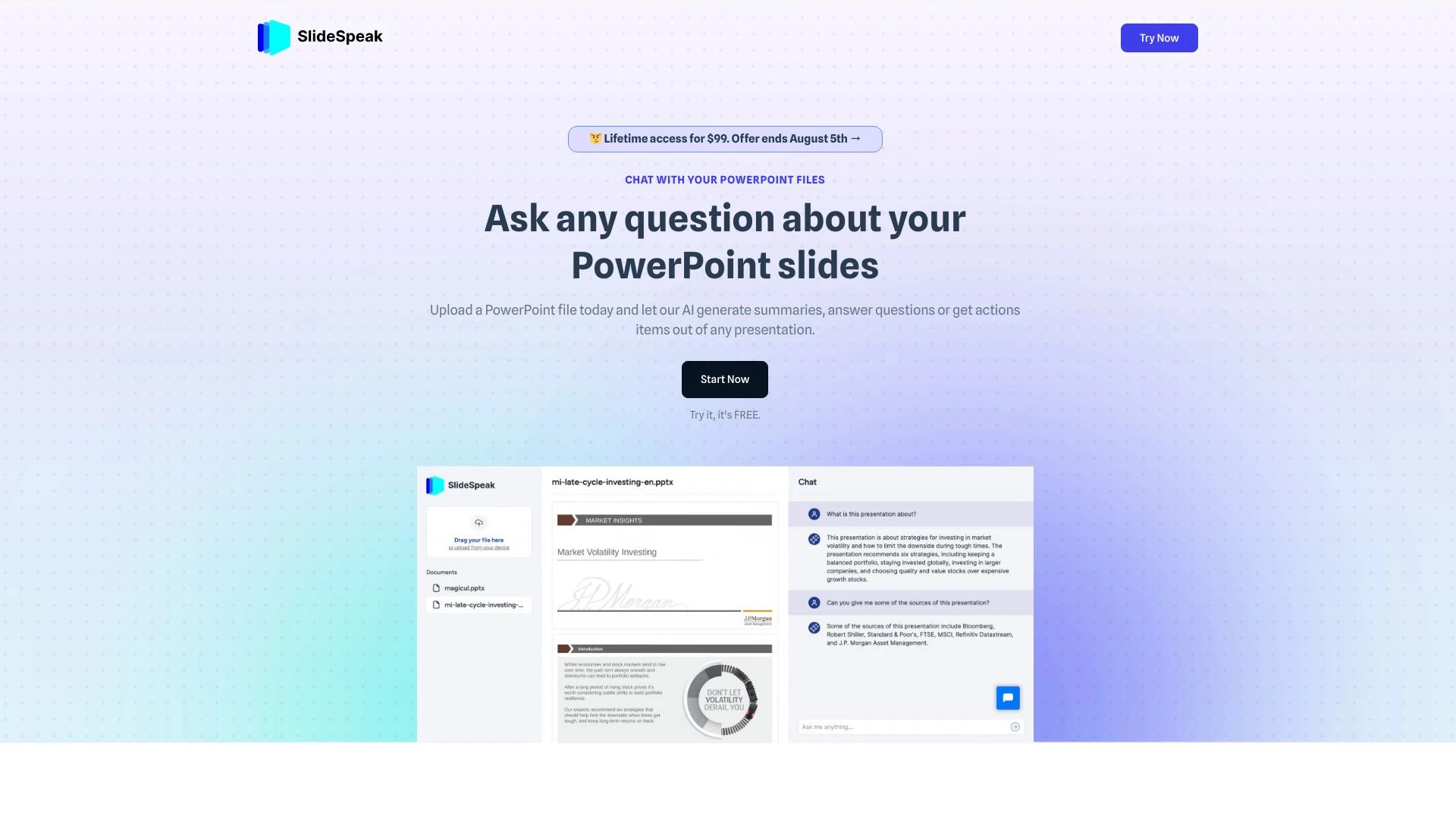 SlideSpeak website preview